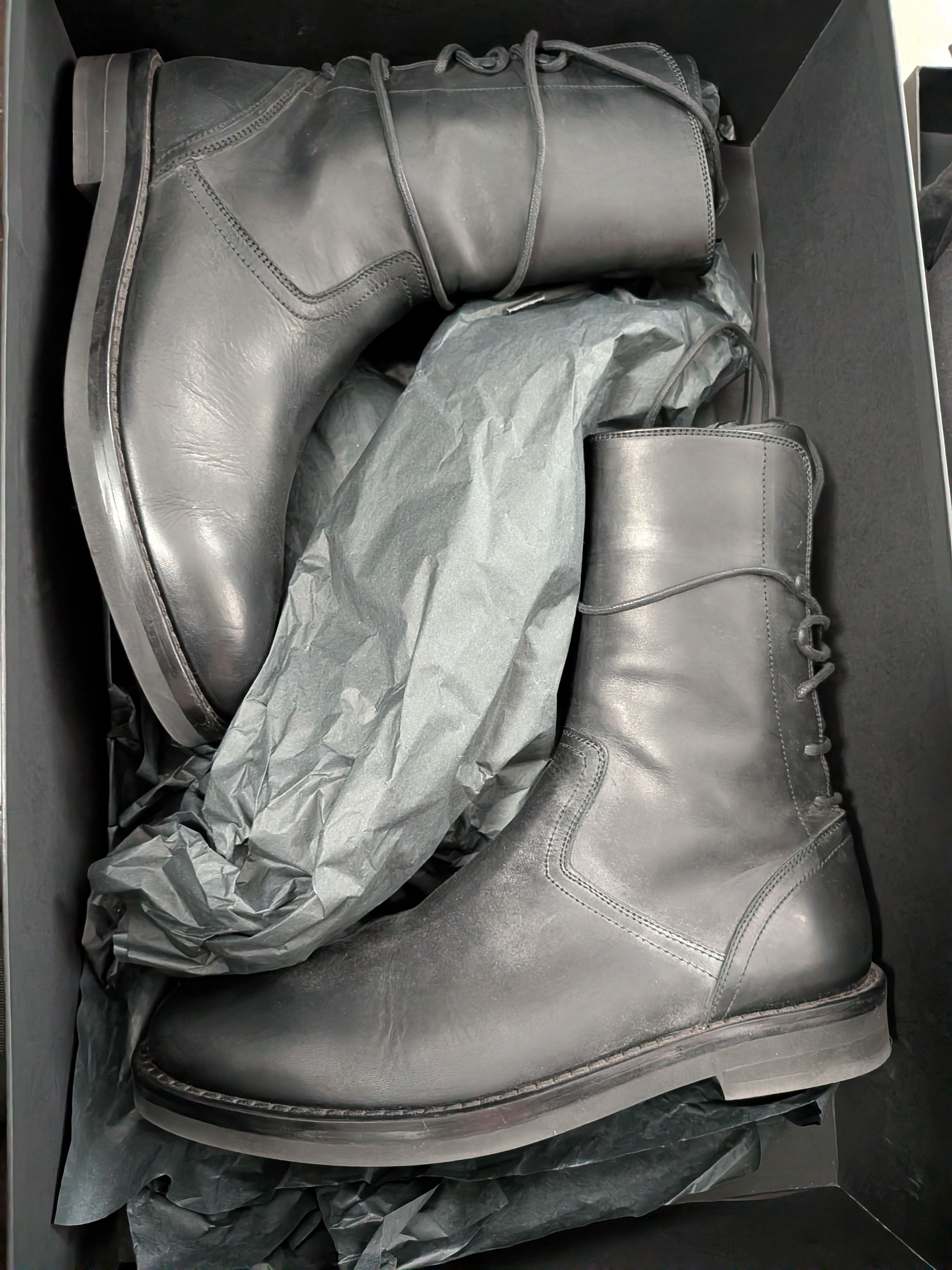 Ann Demeulemeester Ann Demeulemeester Black Leather Back-Lace Boots – Worn Once Size US 9 / EU 42 - 4 Thumbnail
