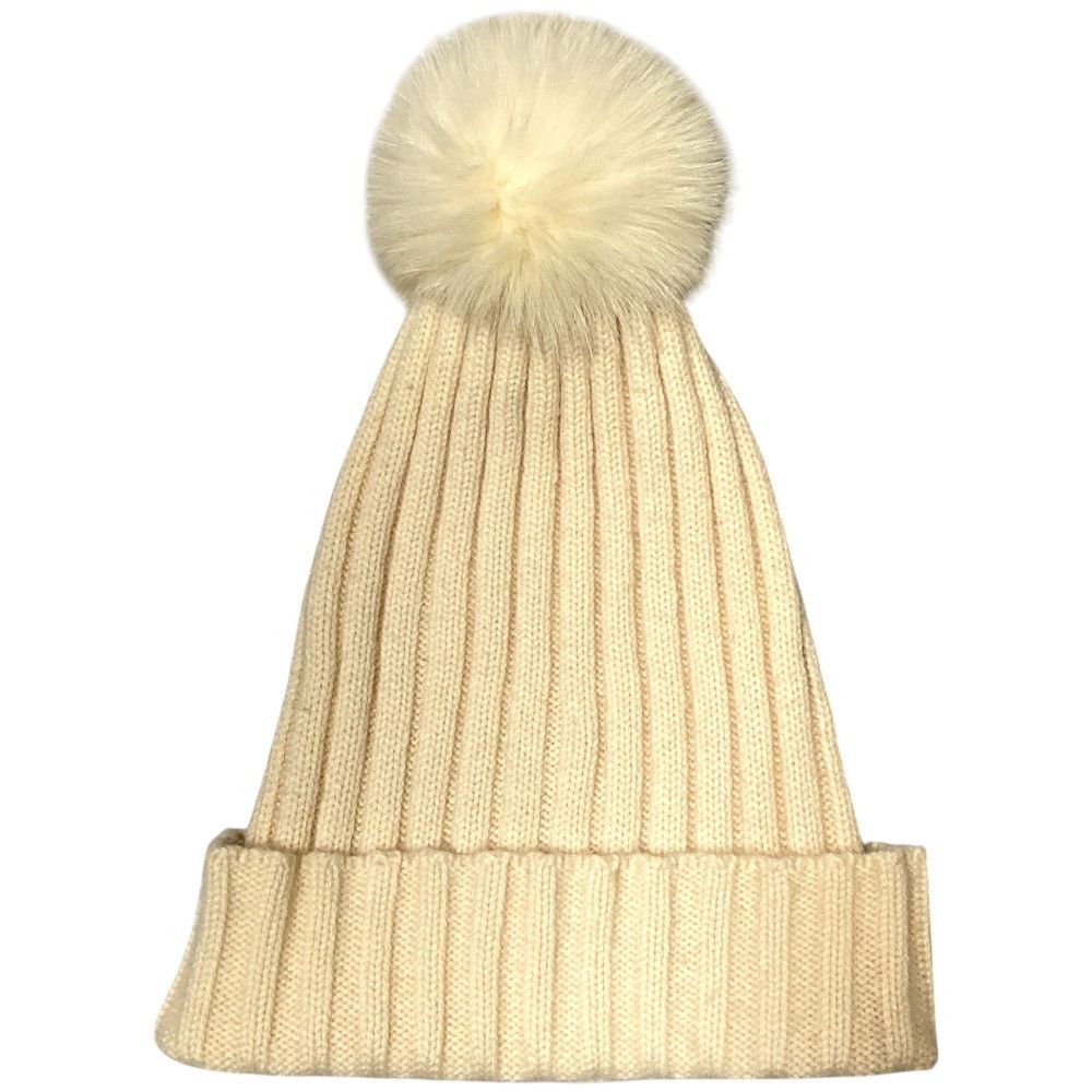 Other Other FOXEY Fox Fur Cashmere Knit Cap Textile Hats 23084 DUTY FREE for USA Size ONE SIZE - 1 Thumbnail