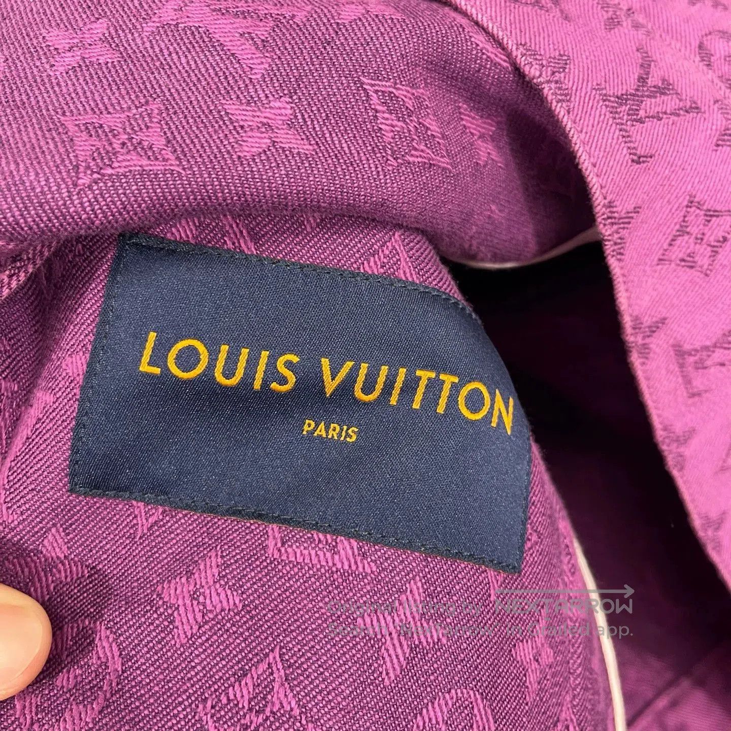 Louis Vuitton Purple Patterned Denim Jacket. Size US M / EU 48-50 / 2 - 3 Thumbnail