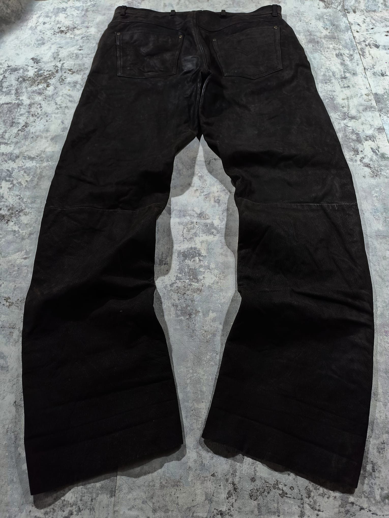 Leather vtg moto opium rockstar western leather jeans kadoya Size US 37 - 4 Thumbnail