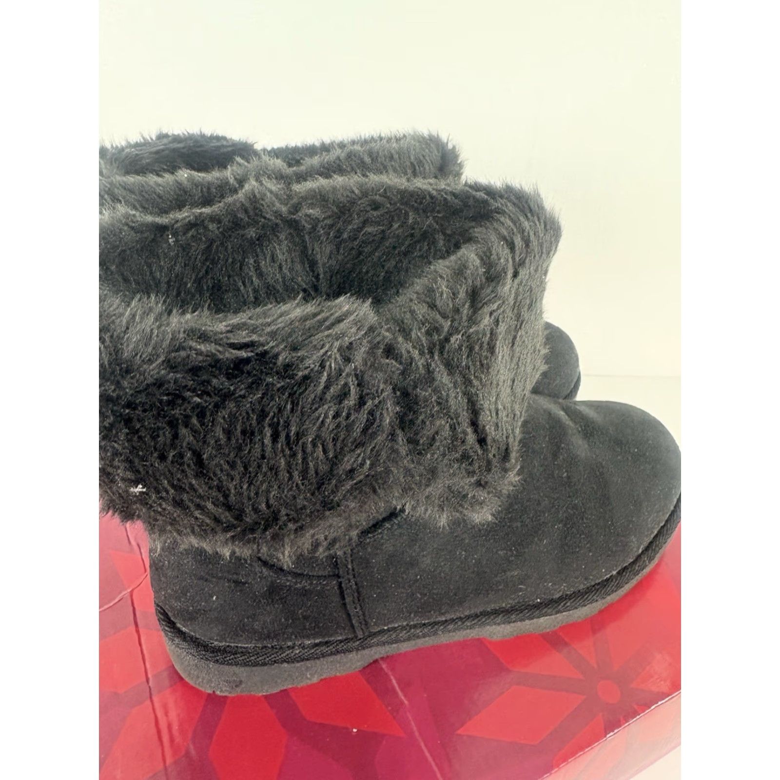 Kappa SO Kappa Black Faux Fur Boots Womens Mid-Calf Size 8M Round Toe Button Detail Flat So Kappa Boots Womens Black Faux Fur Size US 8 / IT 38 - 2 Thumbnail