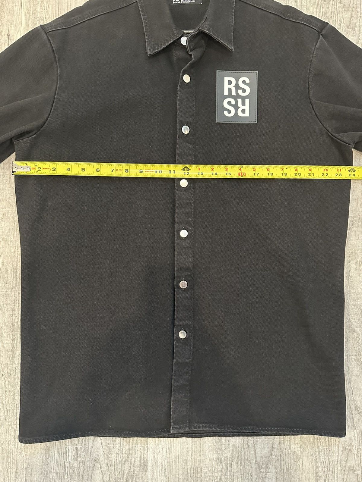 Raf Simons Raf Simons Black Patch Denim Shirt Size US M / EU 48-50 / 2 - 7 Thumbnail