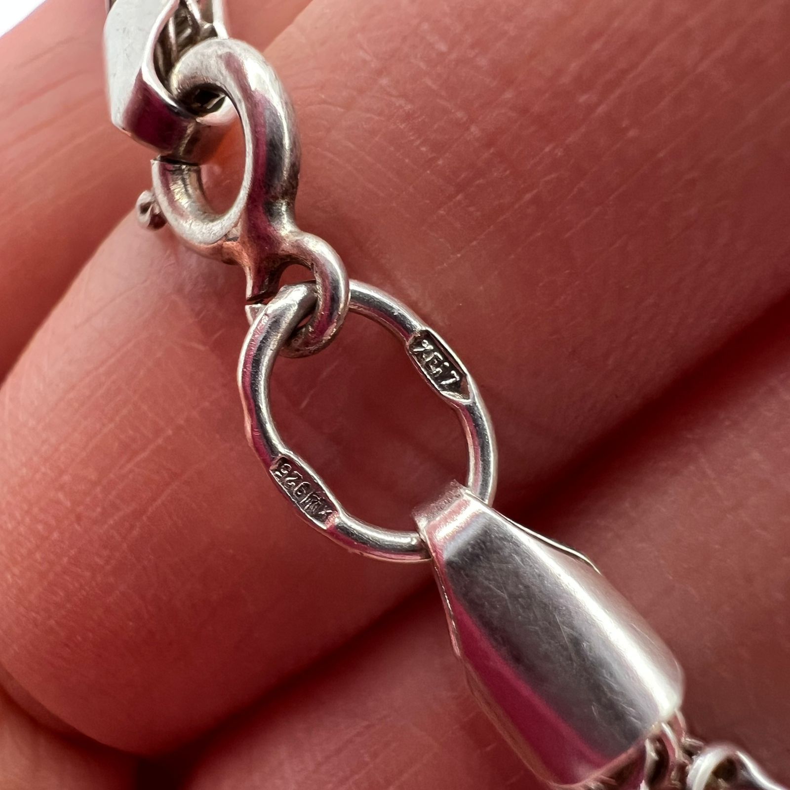 Sterling Silver Vintage Sterling Silver 925 Chain Bracelet Jewelry 4.8 gr Size ONE SIZE - 4 Thumbnail
