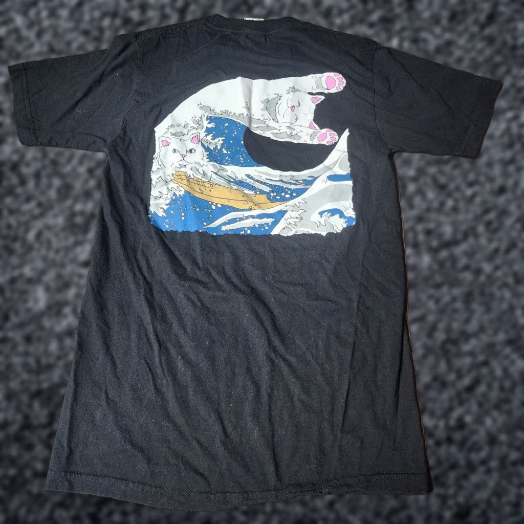 RIPNDIP RIPNDIP Double Sided Cat T Shirt Black Mens Short Sleeve S Size US S / EU 44-46 / 1 - 1 Thumbnail