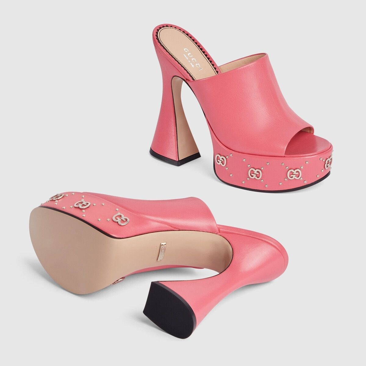 Gucci o1s1wg110125 Platform Slides Sandals in Pink Size US 8.5 / IT 38.5 - 5 Thumbnail