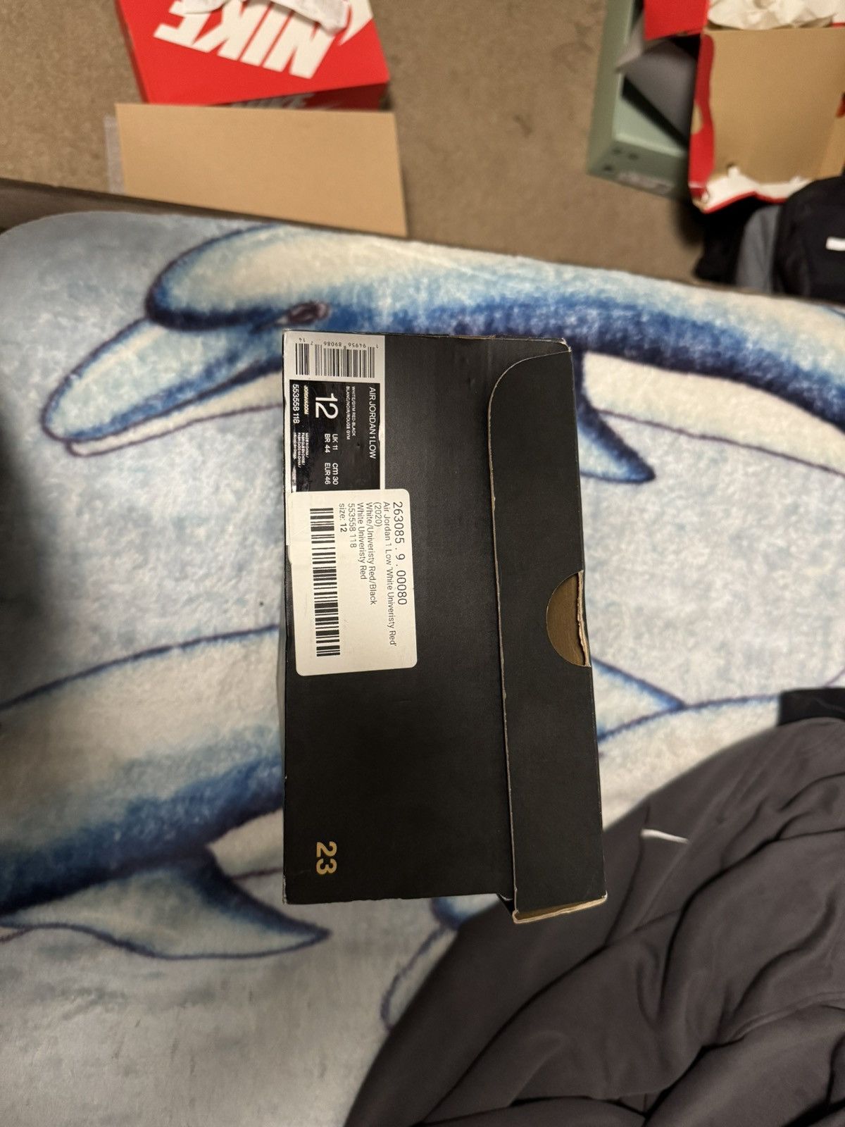 Jordan Brand Jordan 1 Low White University Red Size US 12 / EU 45 - 18 Thumbnail