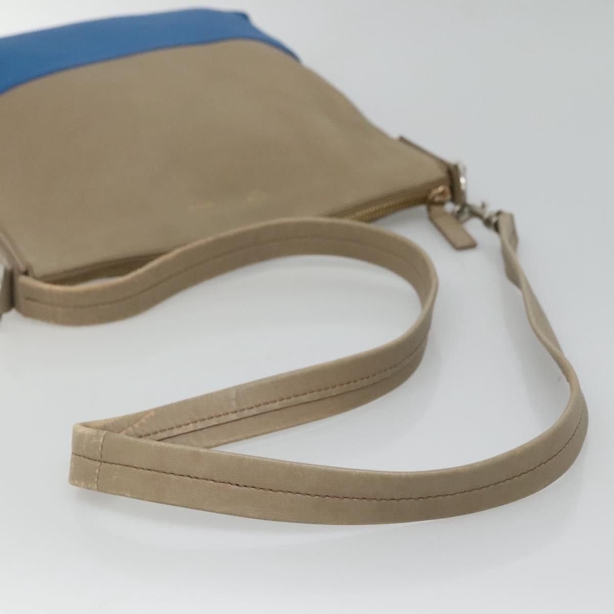 Celine CELINE Shoulder Bag Leather Beige Gold Blue Size ONE SIZE - 7 Thumbnail