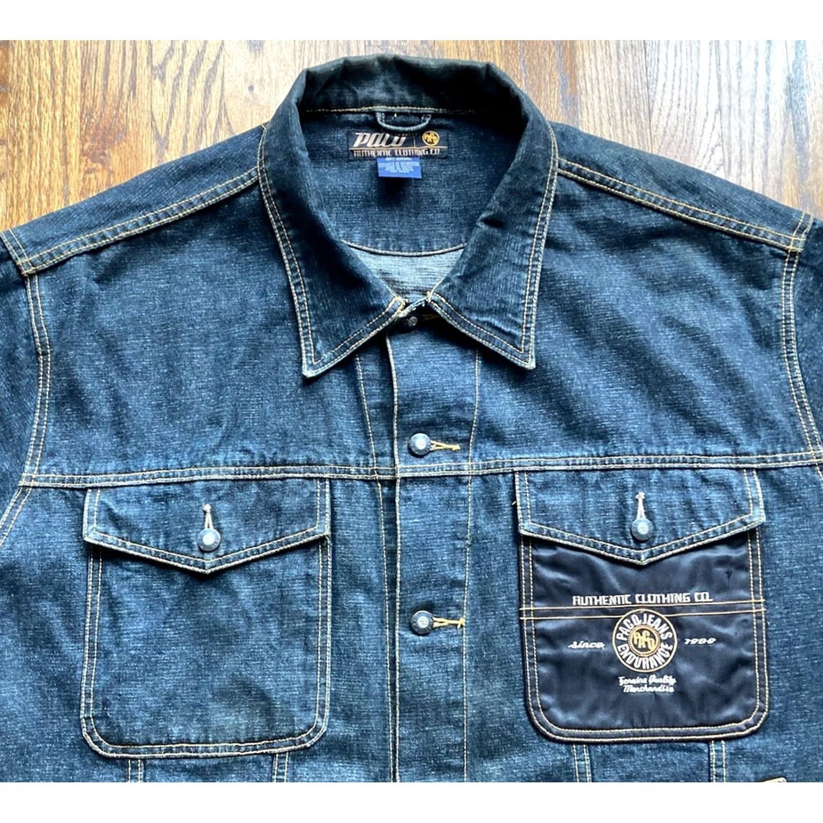Vintage VINTAGE Paco Denim Jacket Mens 5XL Blue Jeans Trucker Streetwear Jacket Size US 39 - 4 Thumbnail