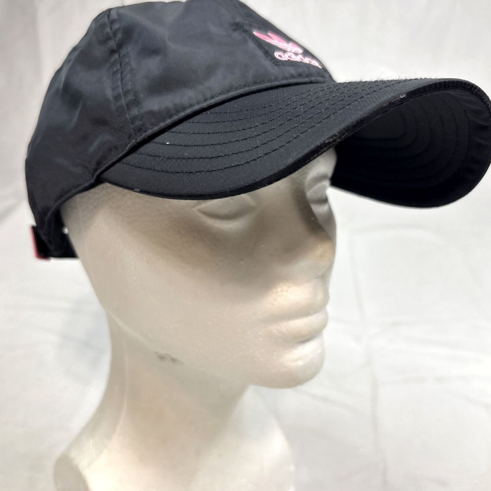 Adidas Adidas Women's Hat Black Nylon Strap Pink Trefoil Logo One Size Size ONE SIZE - 2 Thumbnail