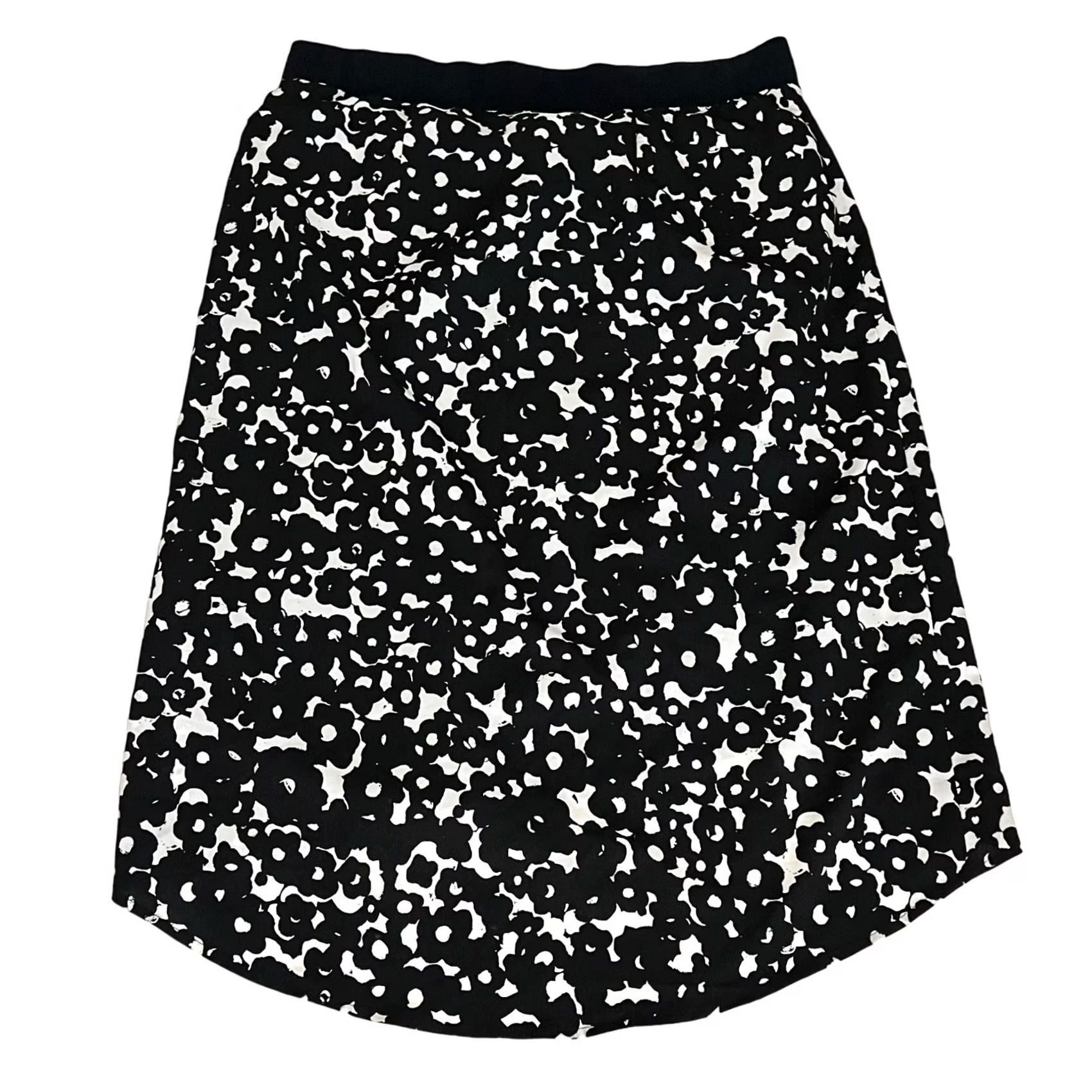 Vintage Cabi Dixon Reina Skirt Black White Floral High Low Hem Faux Wrap Pull-On M Women Knee Length Size 32" / US 10 / IT 46 - 5 Thumbnail