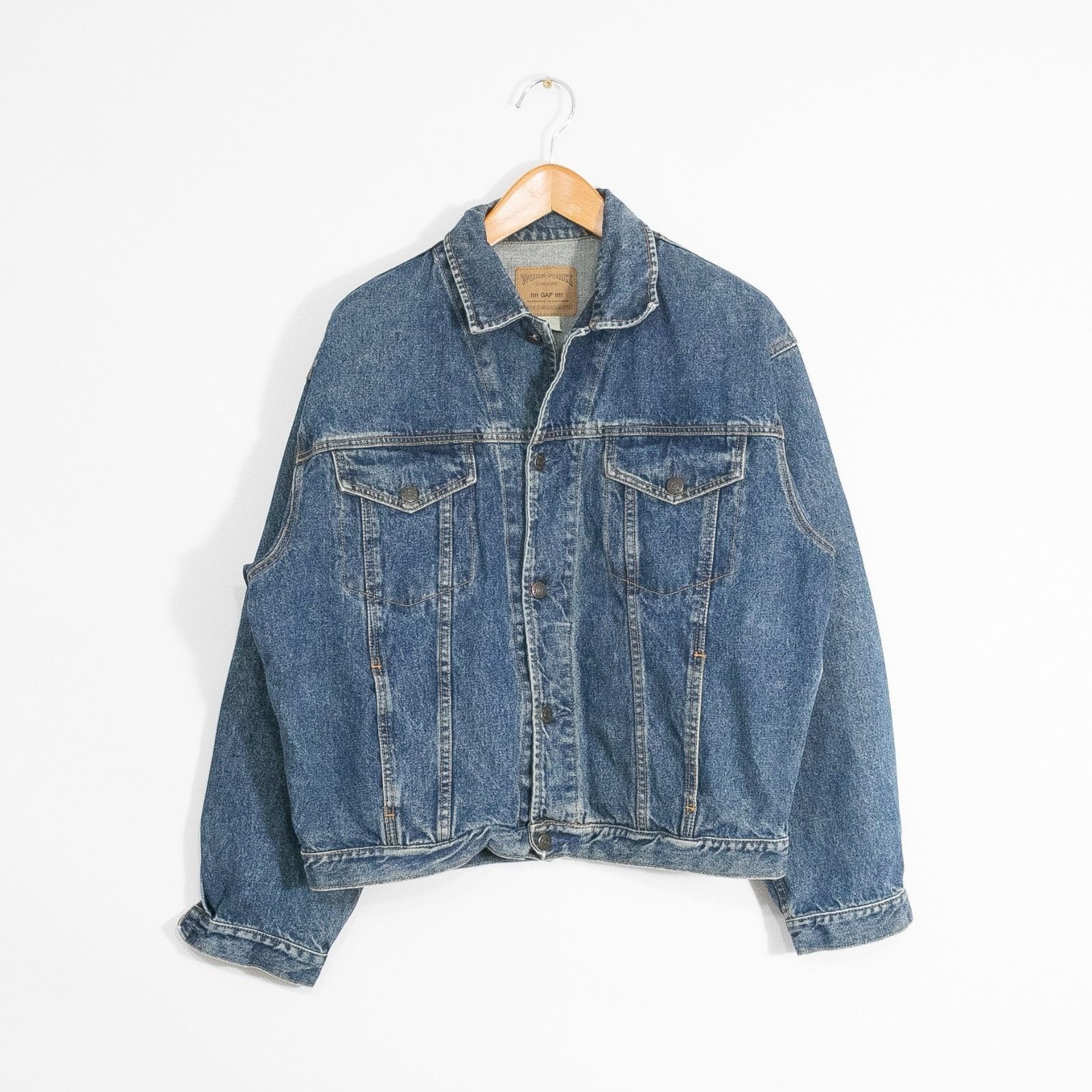 Gap Vintage Gap Denim Work Force Trucker Jacket Mens XL Medium Size US XL / EU 56 / 4 - 1 Thumbnail
