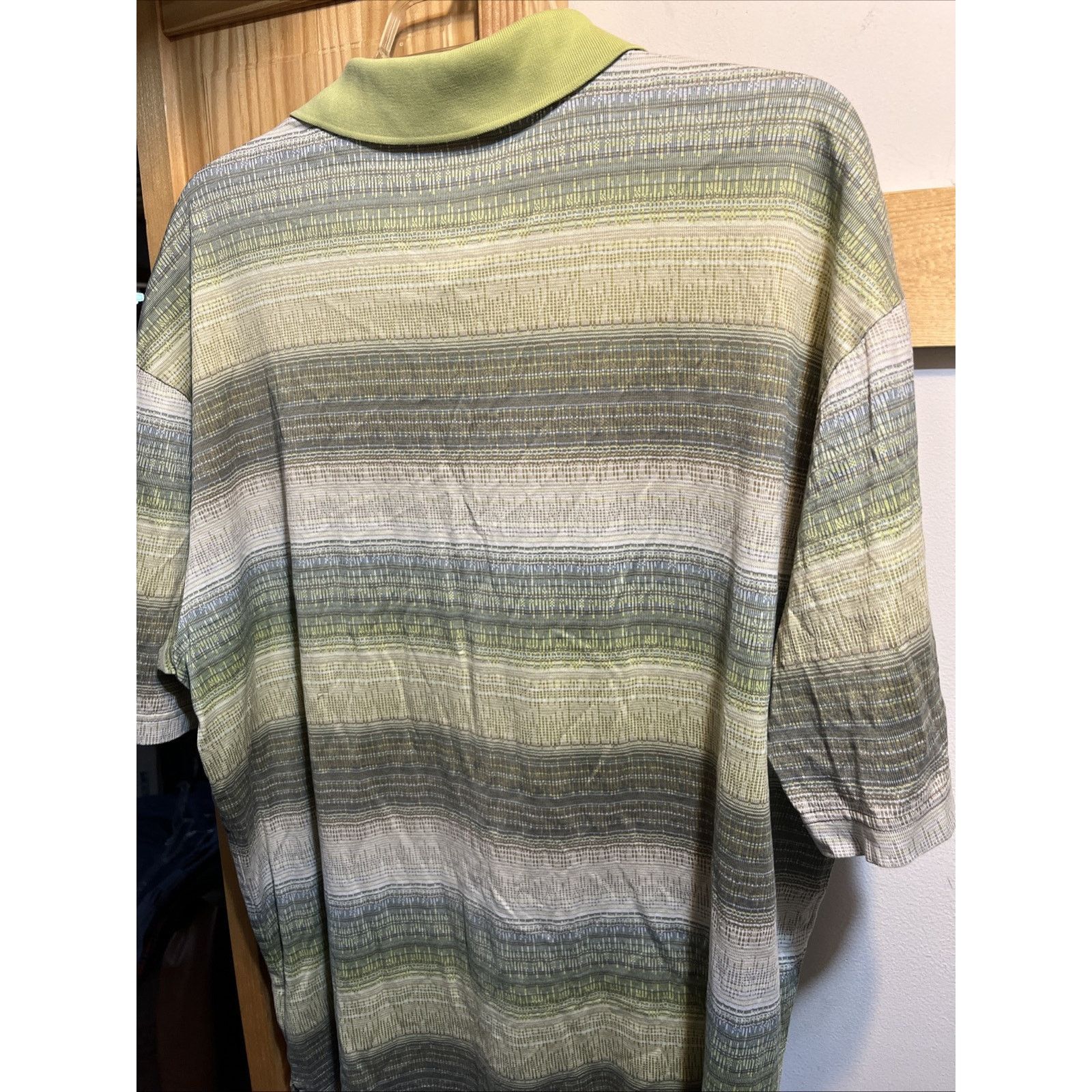 BUGATCHI Bugatchi Uomo Mens Polo Shirt XL Green Golf SS Cotton Button Size US XL / EU 56 / 4 - 10 Thumbnail
