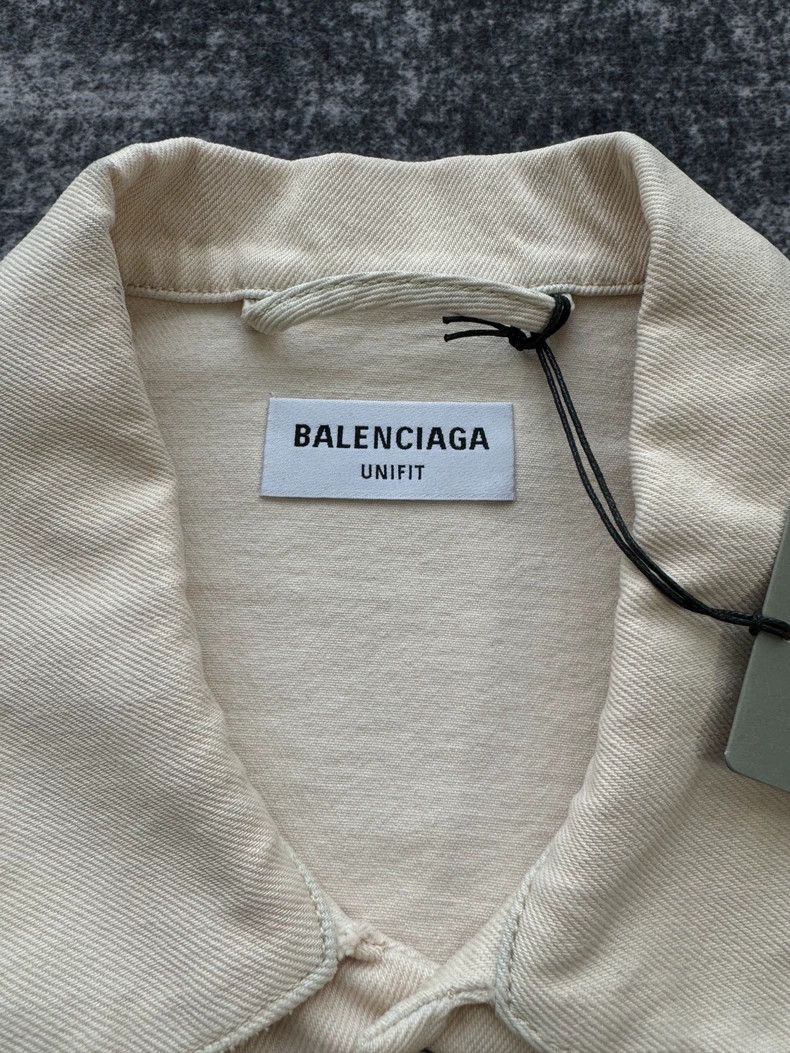 Balenciaga Balenciaga Beige Sabotage Denim Jacket Size US M / EU 48-50 / 2 - 2 Thumbnail