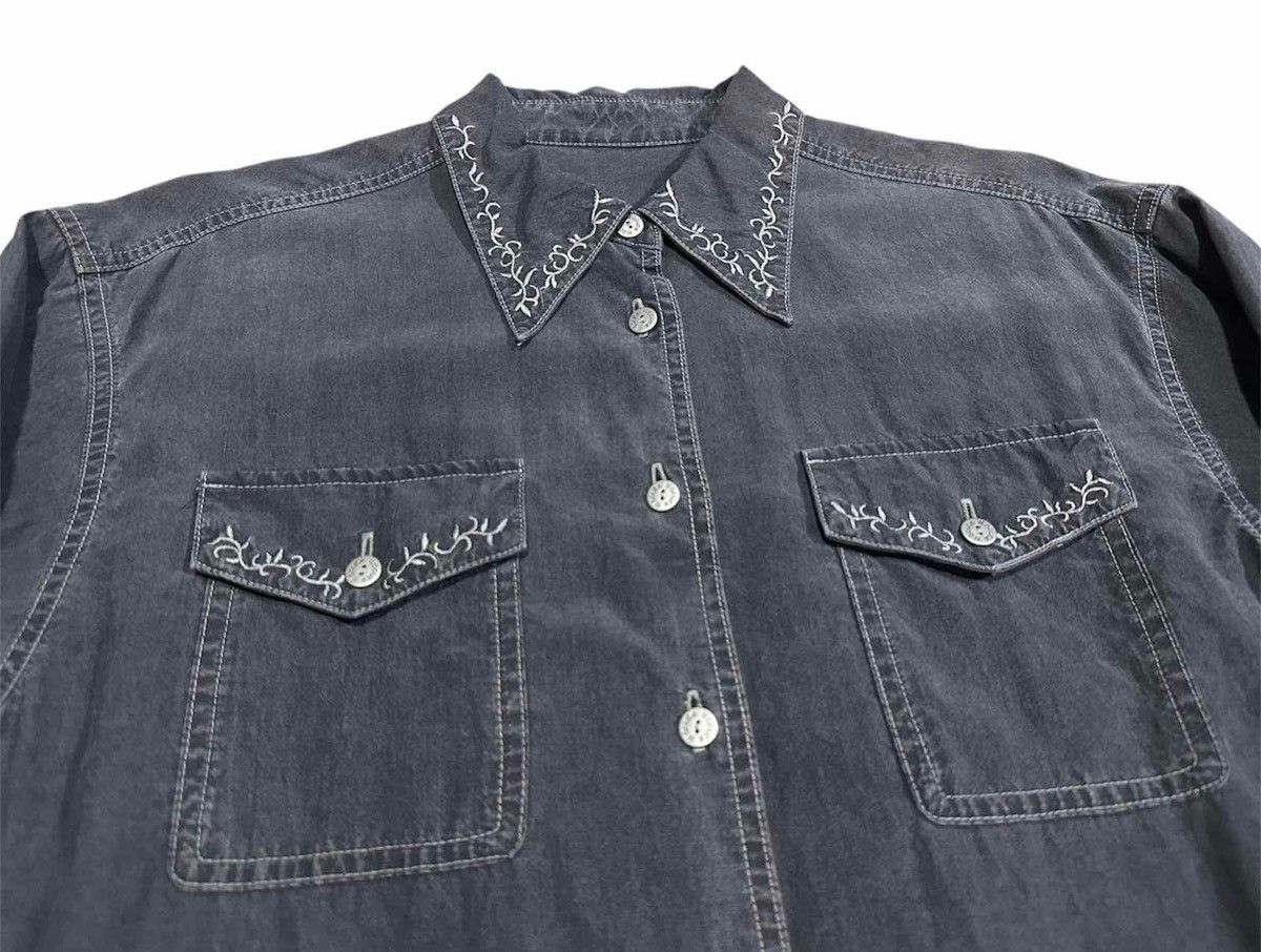 🔥Japanese Y2K Tribal Embroidered Western Shirt Goth Punk