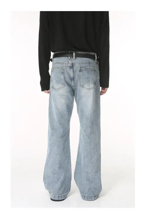 Other Simple washed light blue flared denim trousers Size US 32 / EU 48 - 6 Thumbnail