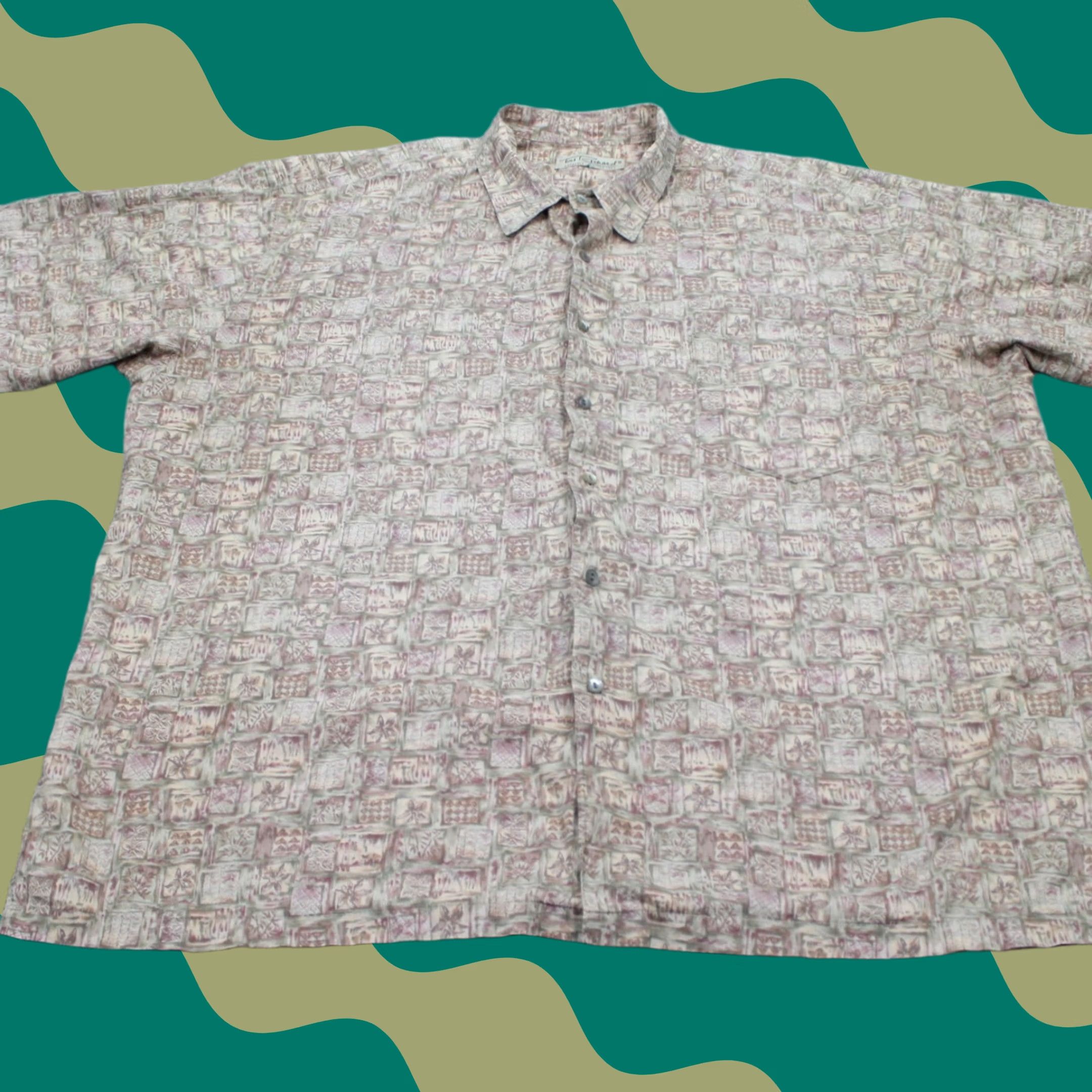 Tori Richard Tori Richard Shirt Adult 2XL XXL Beige Cotton Lawn Short Sleeve Button Up Size US XXL / EU 58 / 5 - 1 Thumbnail
