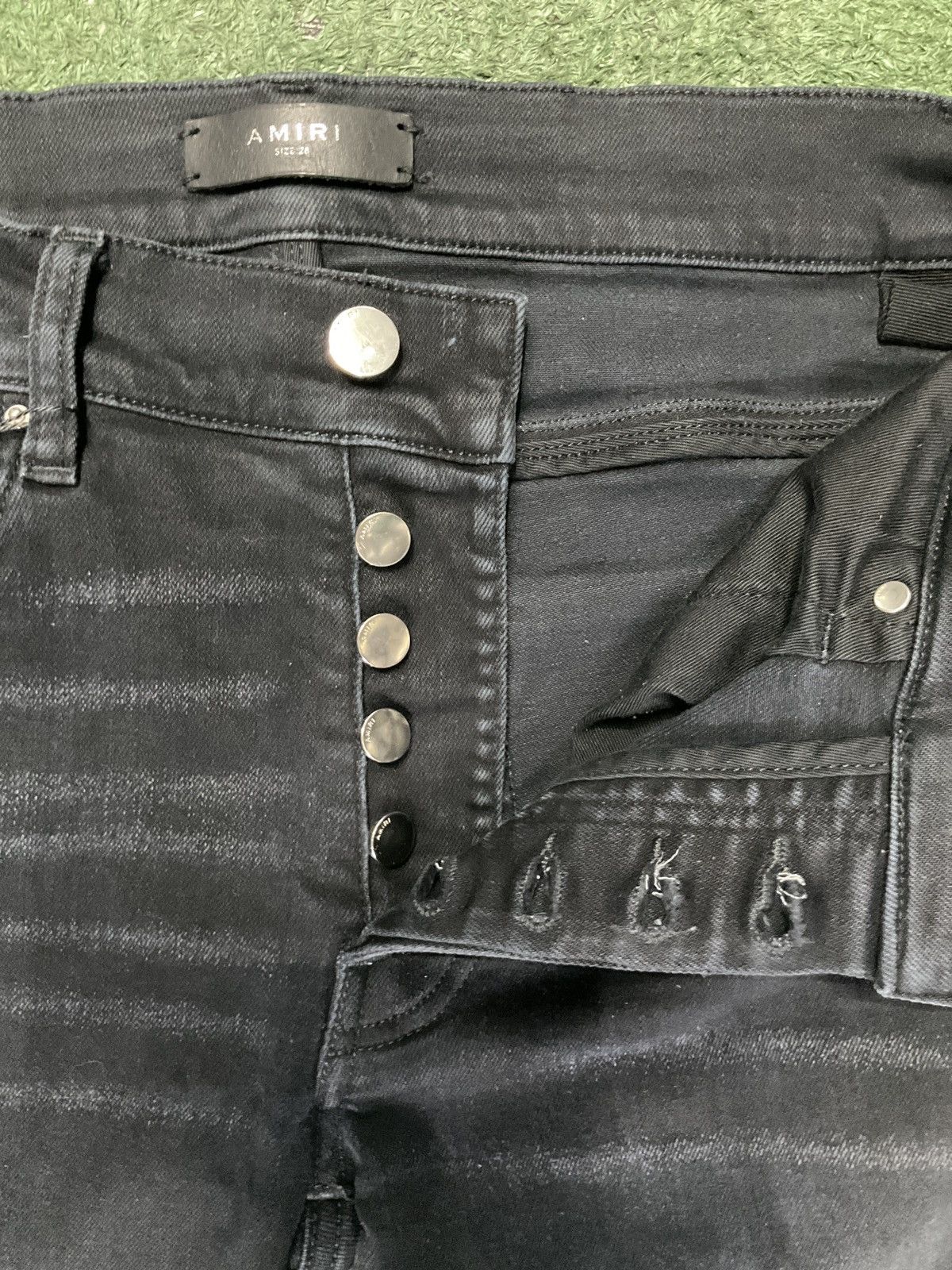 Amiri Amiri MX1 Drip Logo Black Jeans Size US 28 / EU 44 - 2 Thumbnail