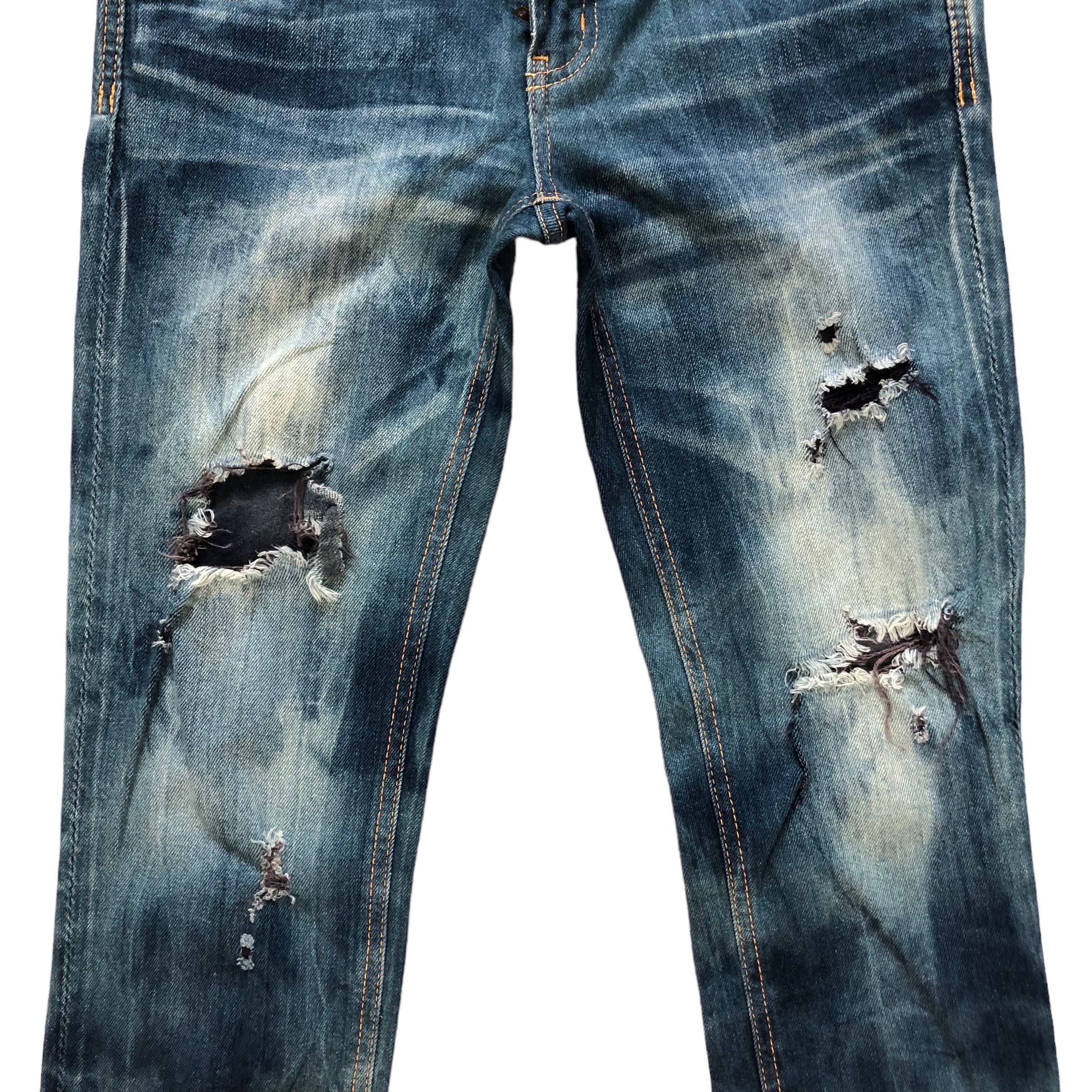 Japanese Brand TRASHED🔥 SLY JEANS COME ON IN LOW RISE DENIM PANT #7283-125 Size 31" - 7 Thumbnail