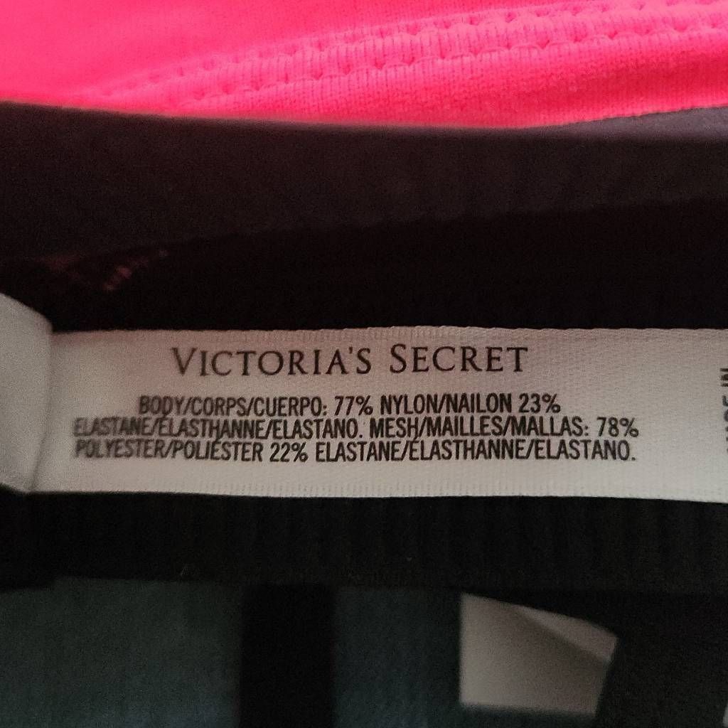 Victoria's Secret Victoria's Secret Sport Women's Size 34D Hot Pink Black Spor Size ONE SIZE - 3 Thumbnail