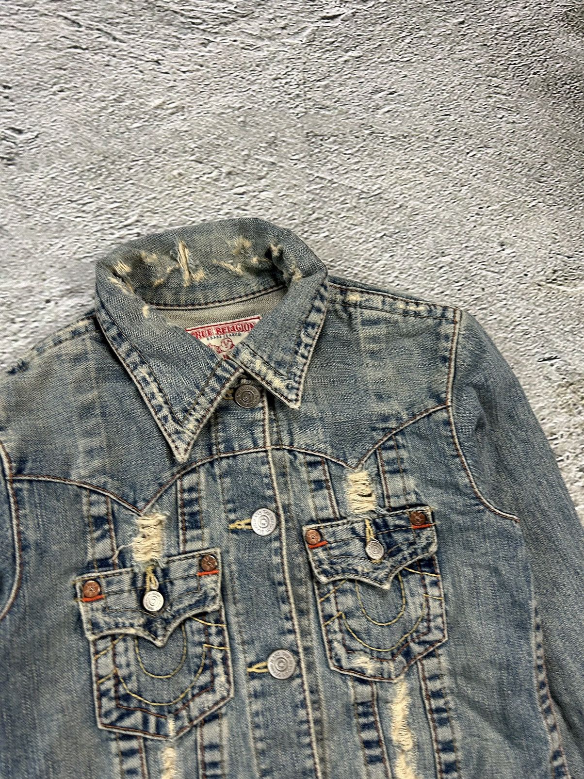 True Religion × Vintage True Religion vintage denim jacket blue contrast stitching Size S / US 4 / IT 40 - 2 Thumbnail