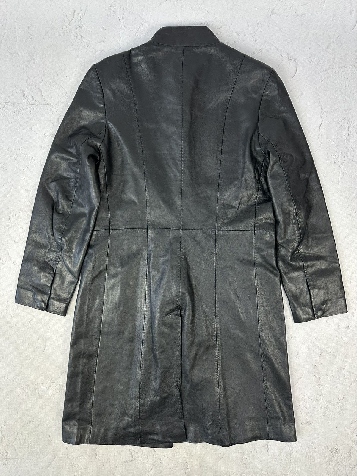 Vintage Vintage Black Leather Trench Coat Size XS / US 0-2 / IT 36-38 - 6 Thumbnail