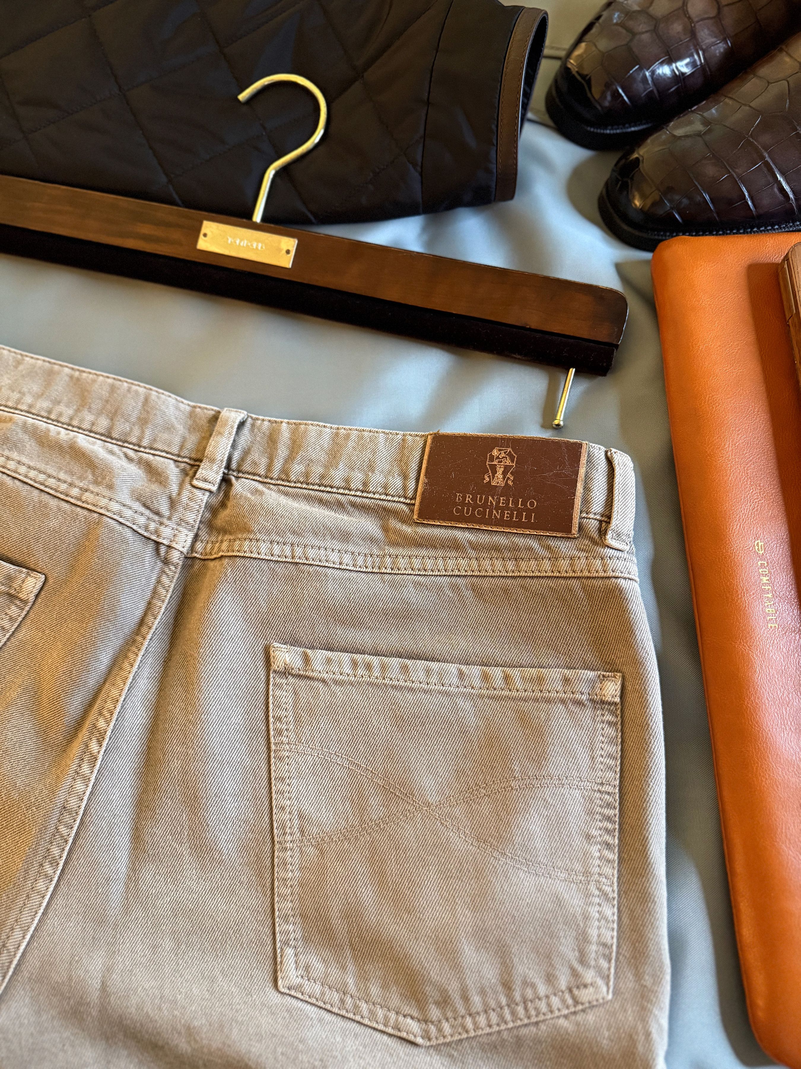 Brunello Cucinelli Best Dressed $1,050 BRUNELLO CUCINELLI Slim Fit Tan Jeans Size US 34 / EU 50 - 13 Thumbnail