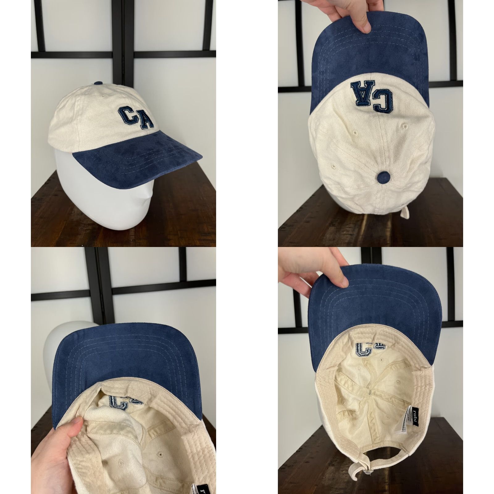 Vintage Rubi Hat California Strap Back Adult One Size Ivory Blue Polyester Skate Size ONE SIZE - 8 Thumbnail