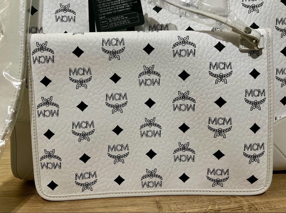 MCM MCM MÜNCHEN TOTE IN VISETOS WHITE Size ONE SIZE - 5 Thumbnail