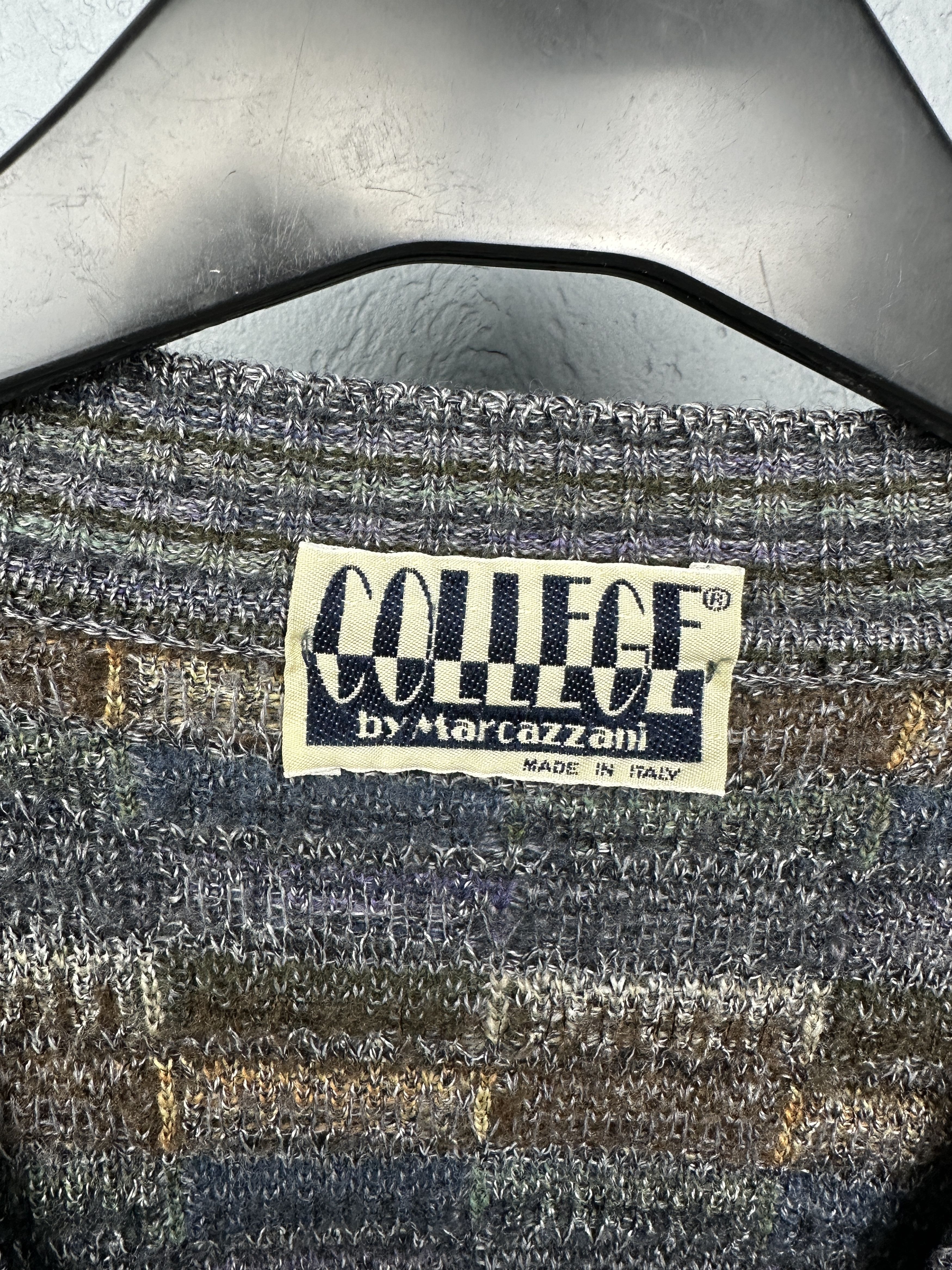 Vintage College By Marcazzani 90s Mens Knit Cardigan Sweater Size US XL / EU 56 / 4 - 3 Thumbnail