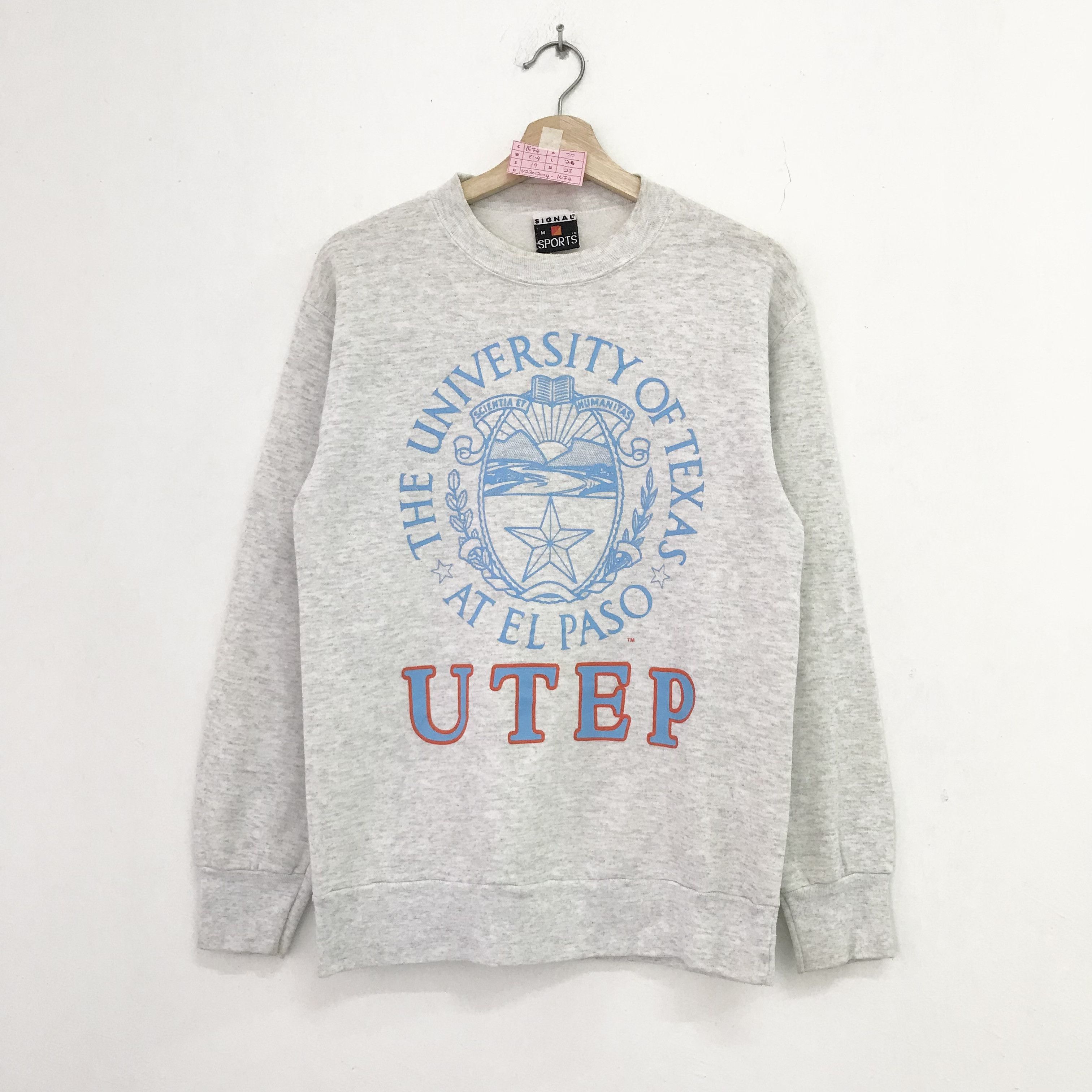 image of American College x Made In USA Vintage 90's University Of Texas El Paso Sweater Utep in Grey (Size 