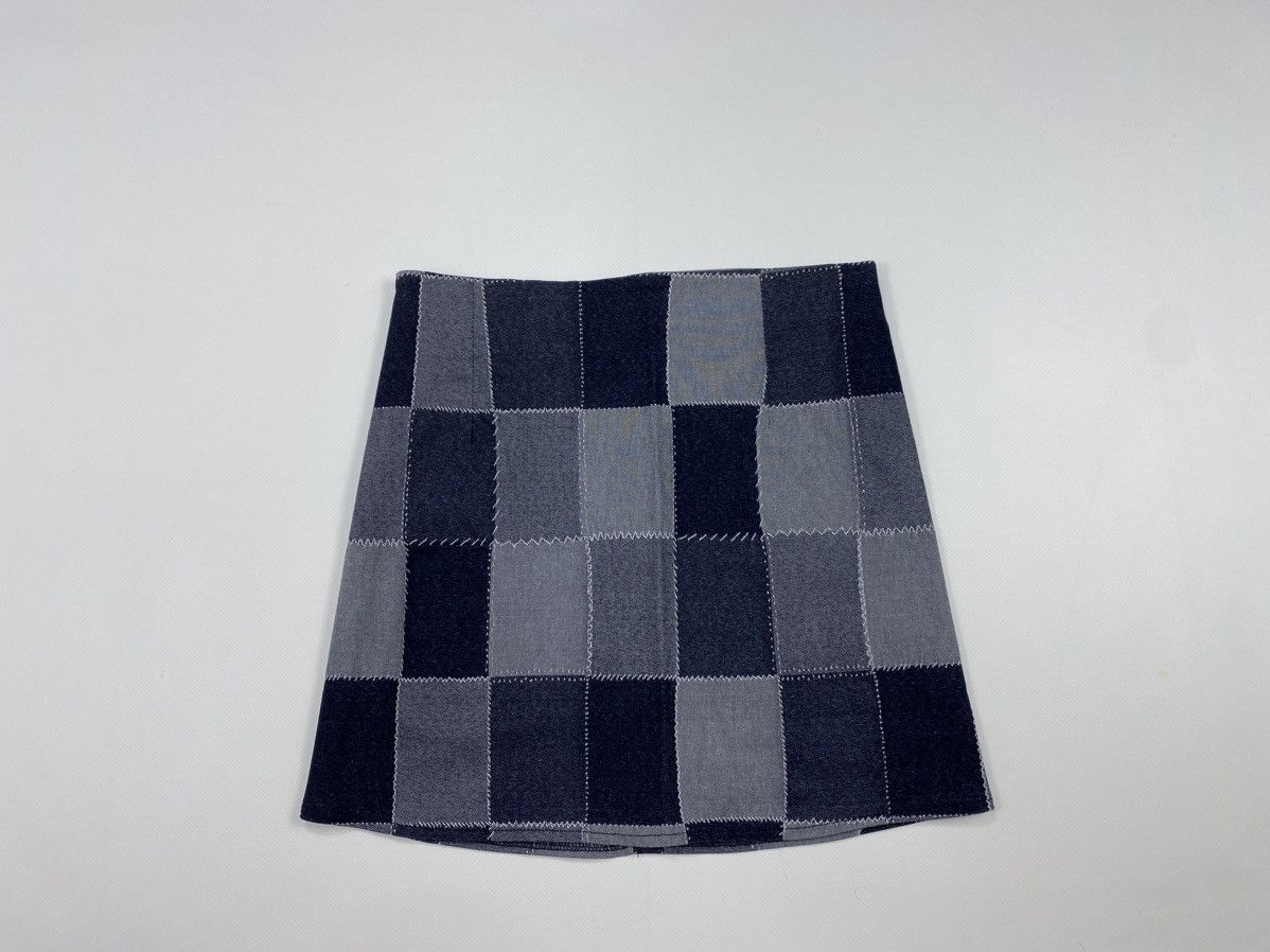 Vintage 🔥LASTDROP🔥 Y2K Japanese Style Patchwork Elastic Mini Skirt Size 26" / US 2 / IT 38 - 6 Thumbnail
