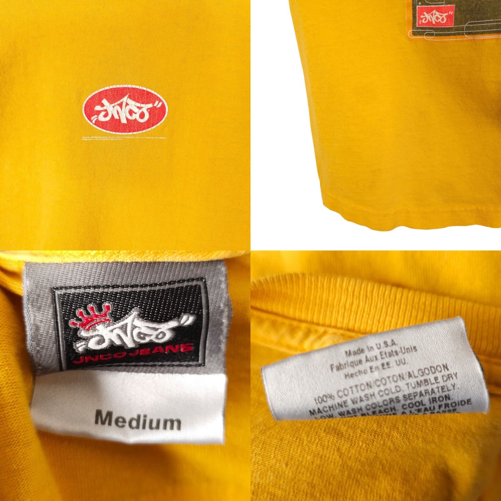 JNCO VINTAGE JNCO TSHIRT Mens Size Medium Yellow 90s Graffiti Rave Made In USA Shirt Size US M / EU 48-50 / 2 - 8 Thumbnail