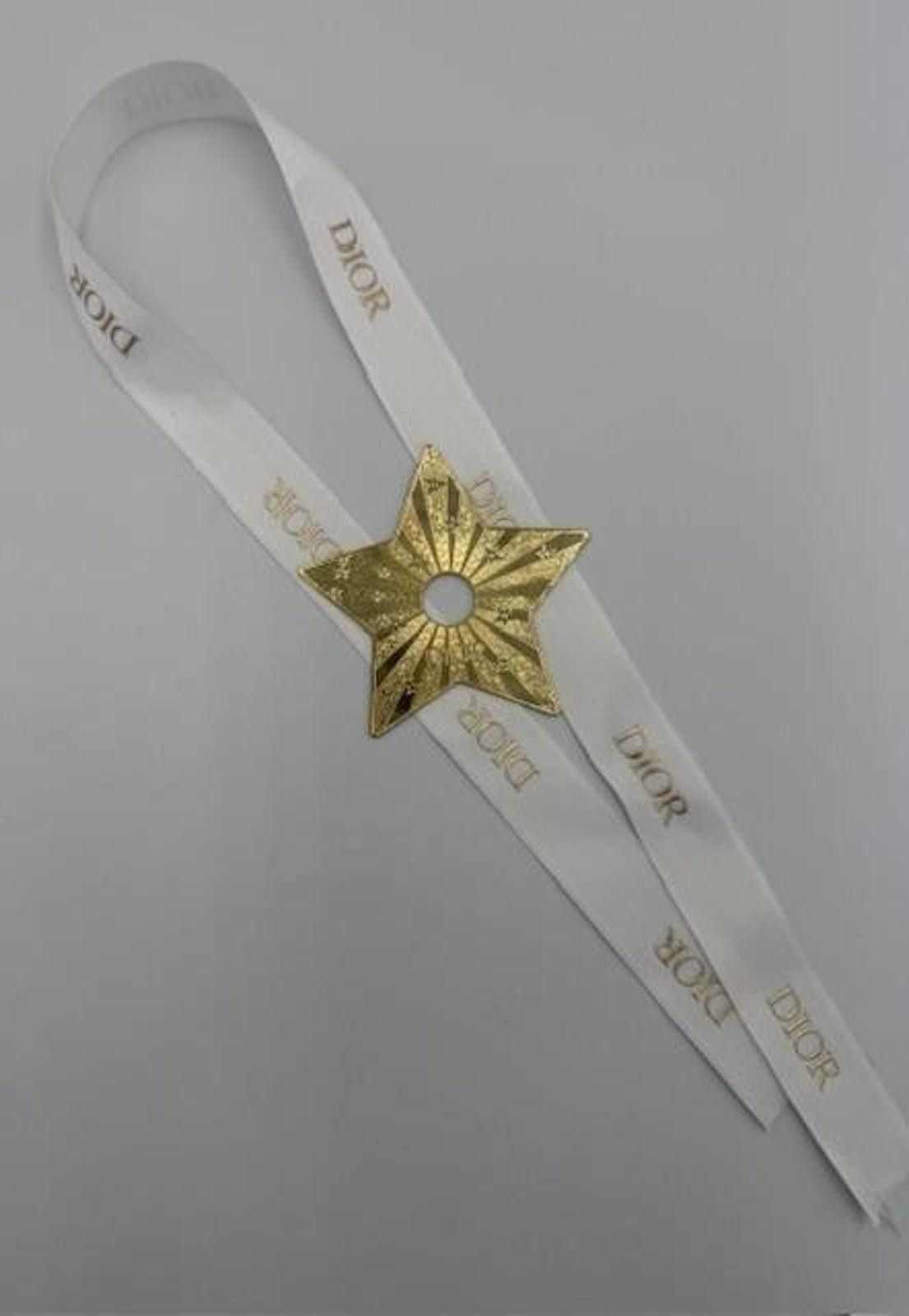 Dior Authentic Dior Gold Star Charm w/White Dior Ribbon Size ONE SIZE - 1 Thumbnail