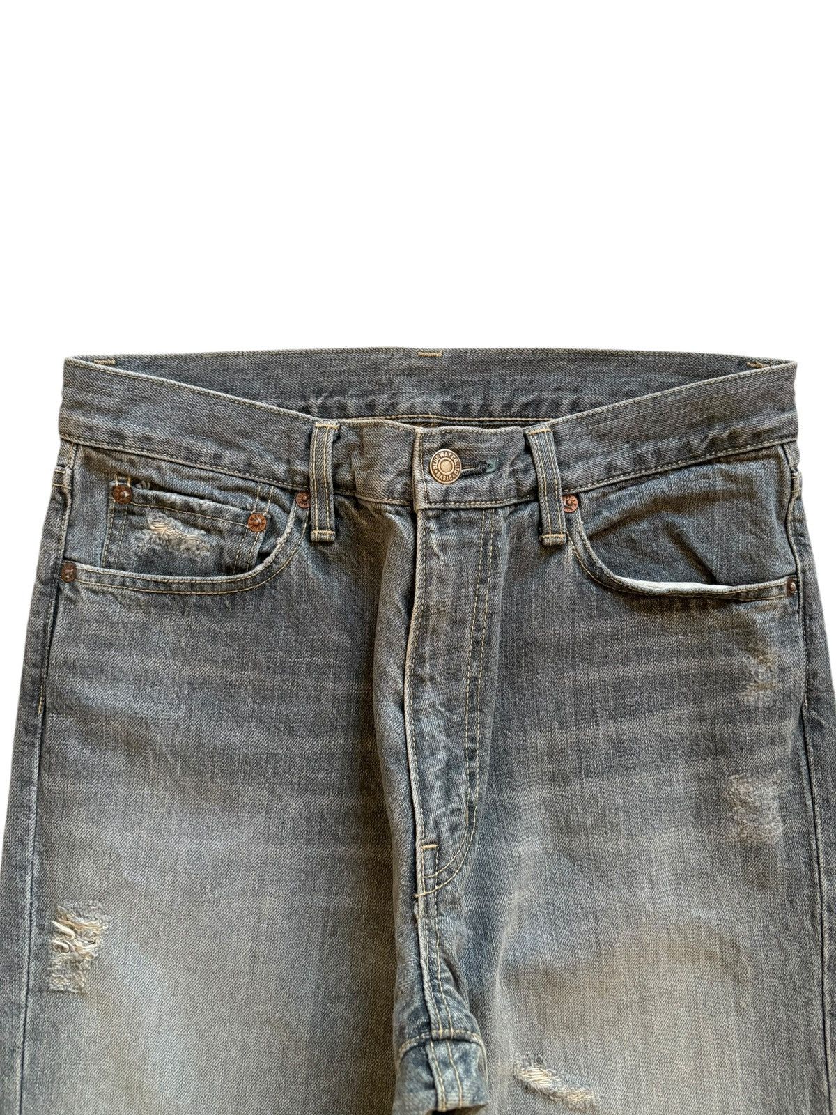 Japanese Brand SALES🔥Vintage Japanese Faded Wash Distressed Loose Jeans Size US 29 - 4 Thumbnail