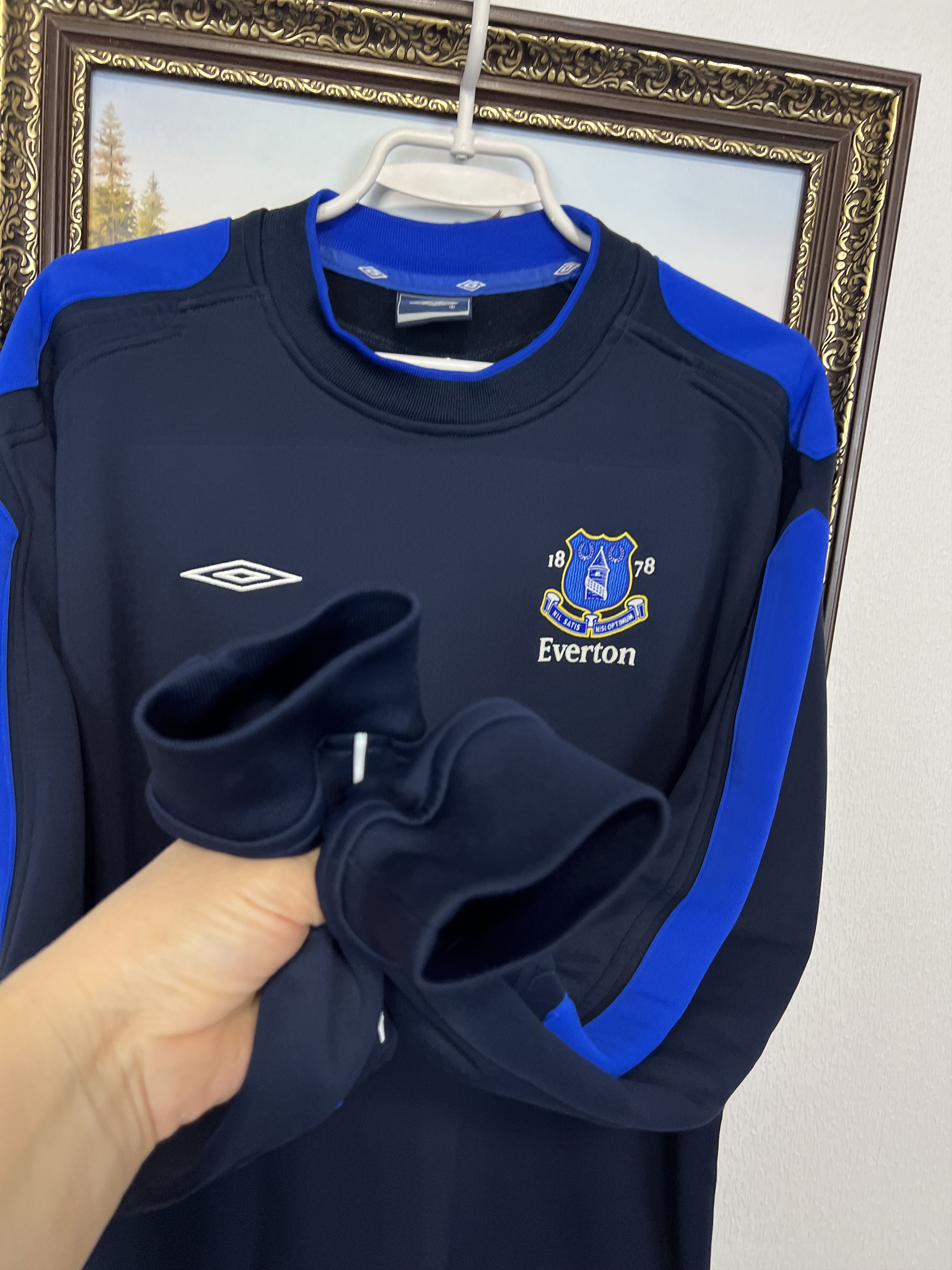 Umbro Everton Football Sweatshirt Soccer Track Top Crewneck Jacket Size US L / EU 52-54 / 3 - 5 Thumbnail