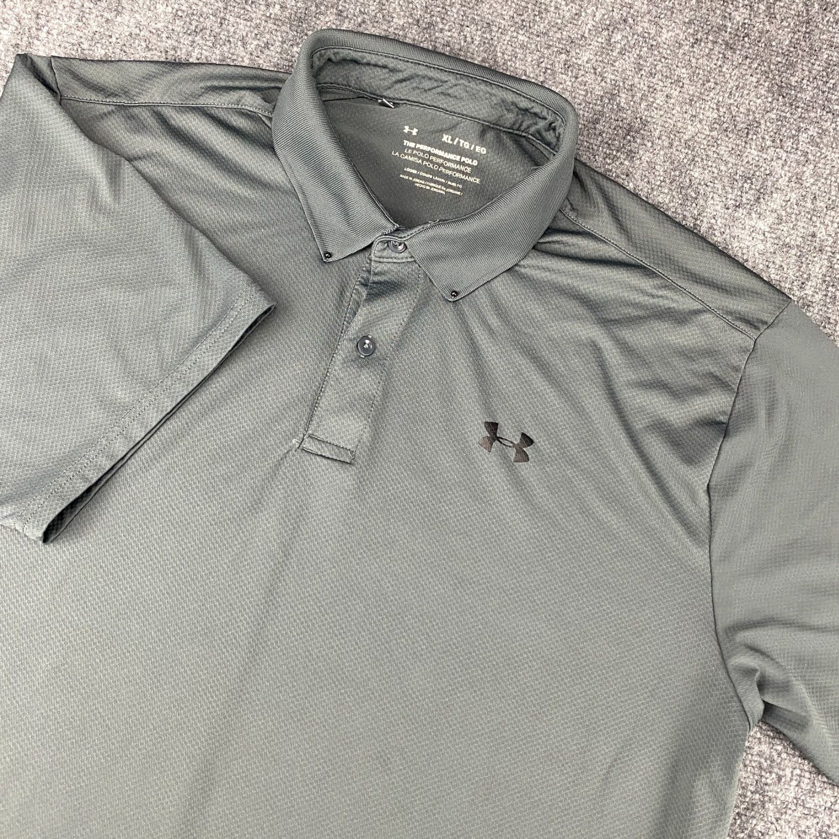 Under Armour Under Armour Performance Polo Shirt XL Mens Gray Loose Fit Textured Golf Wicking Size US XL / EU 56 / 4 - 2 Thumbnail