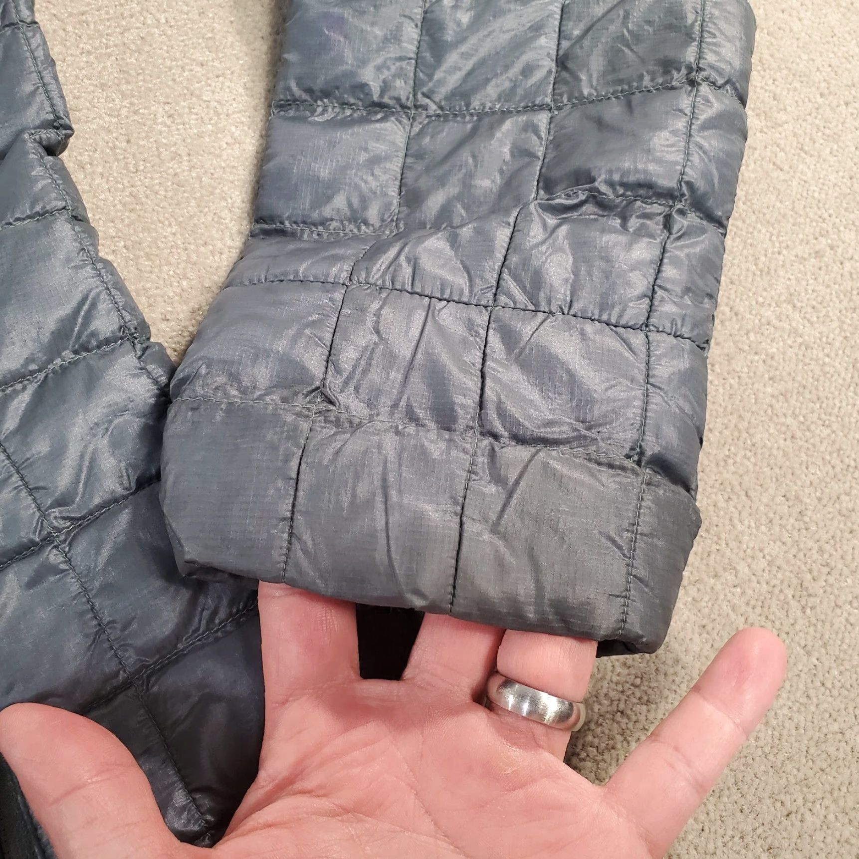 The North Face The North Face Jacket Womens M Green Thermoball Puffer Quilted Windbreaker Full Zip Pockets Logo Nylon Size M / US 6-8 / IT 42-44 - 3 Thumbnail