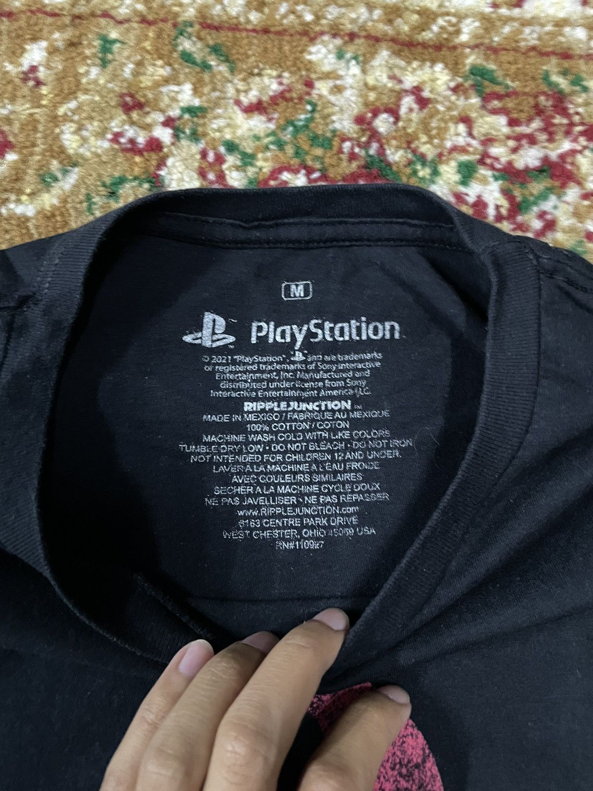 Ripple Junction Black PlayStation retro logo men's t-shirt. Size US M / EU 48-50 / 2 - 3 Thumbnail