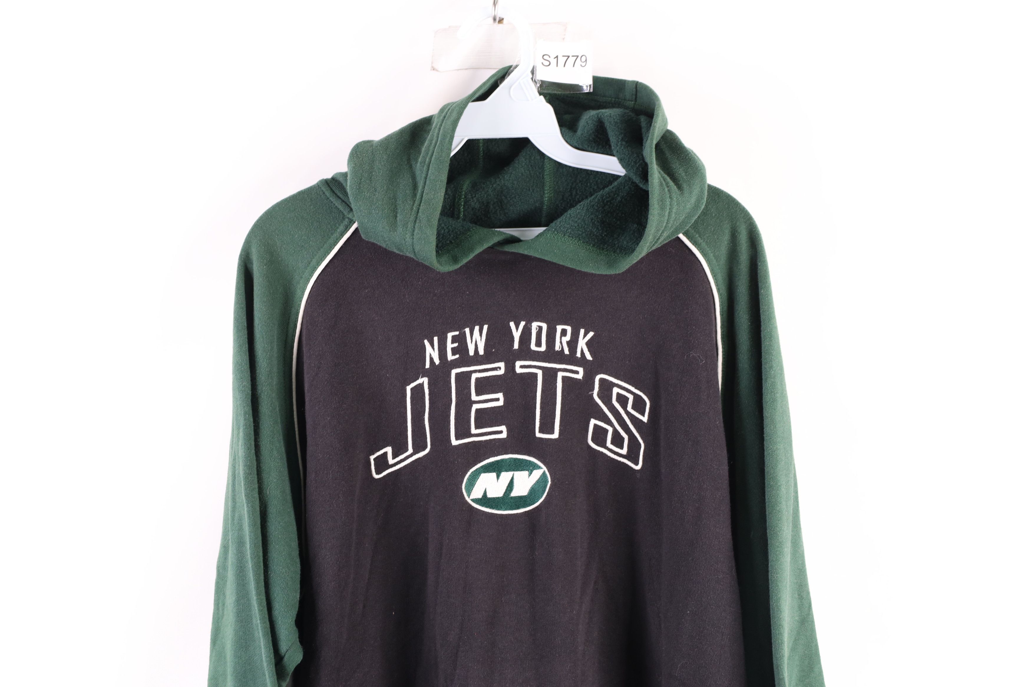 Vintage Vintage Reebok Spell Out New York Jets Football Hoodie Black Size M / US 6-8 / IT 42-44 - 2 Preview