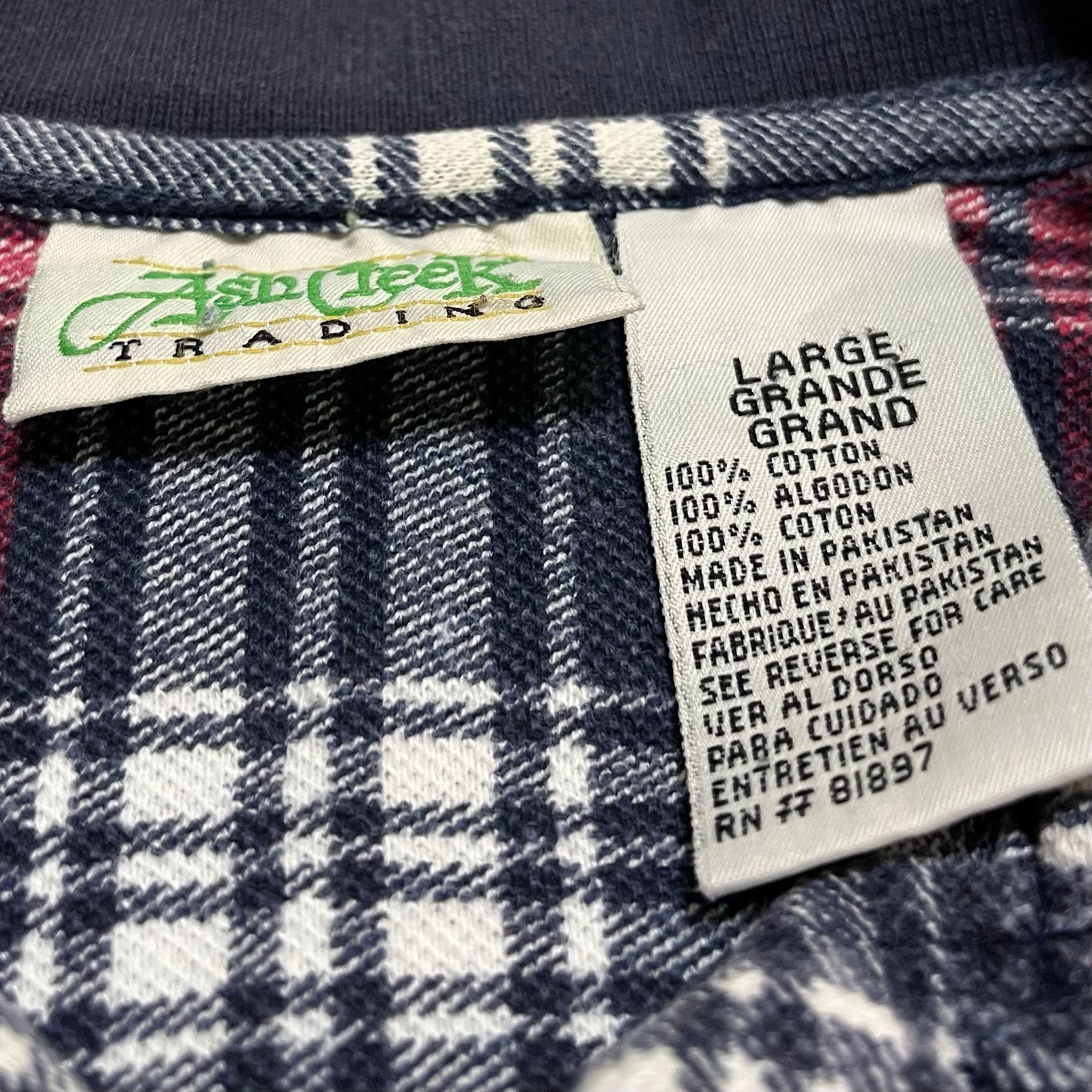 Other Ash Creek Trading Navy/Red Plaid Long Sleeve Polo Large Size US L / EU 52-54 / 3 - 4 Thumbnail