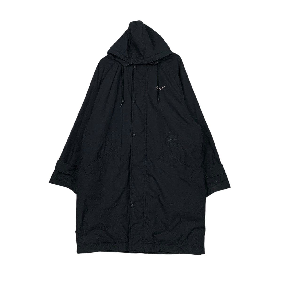 Nike Vintage Nike Swoosh Hooded Long Jacket Size US L / EU 52-54 / 3 - 1 Thumbnail