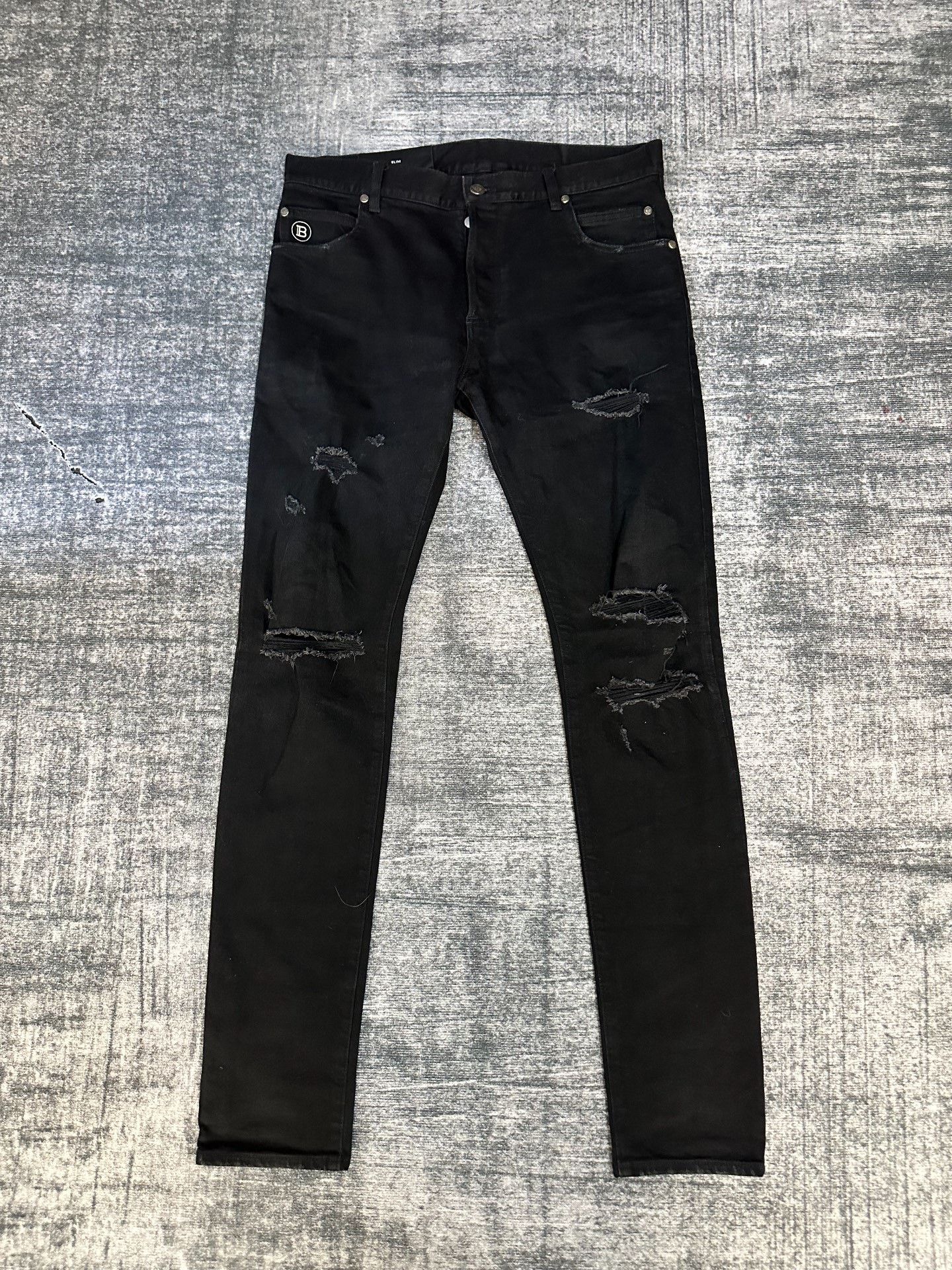 Balmain Balmain Denim Slim Black Denim Jeans 32 Men Size US 32 / EU 48 - 1 Thumbnail