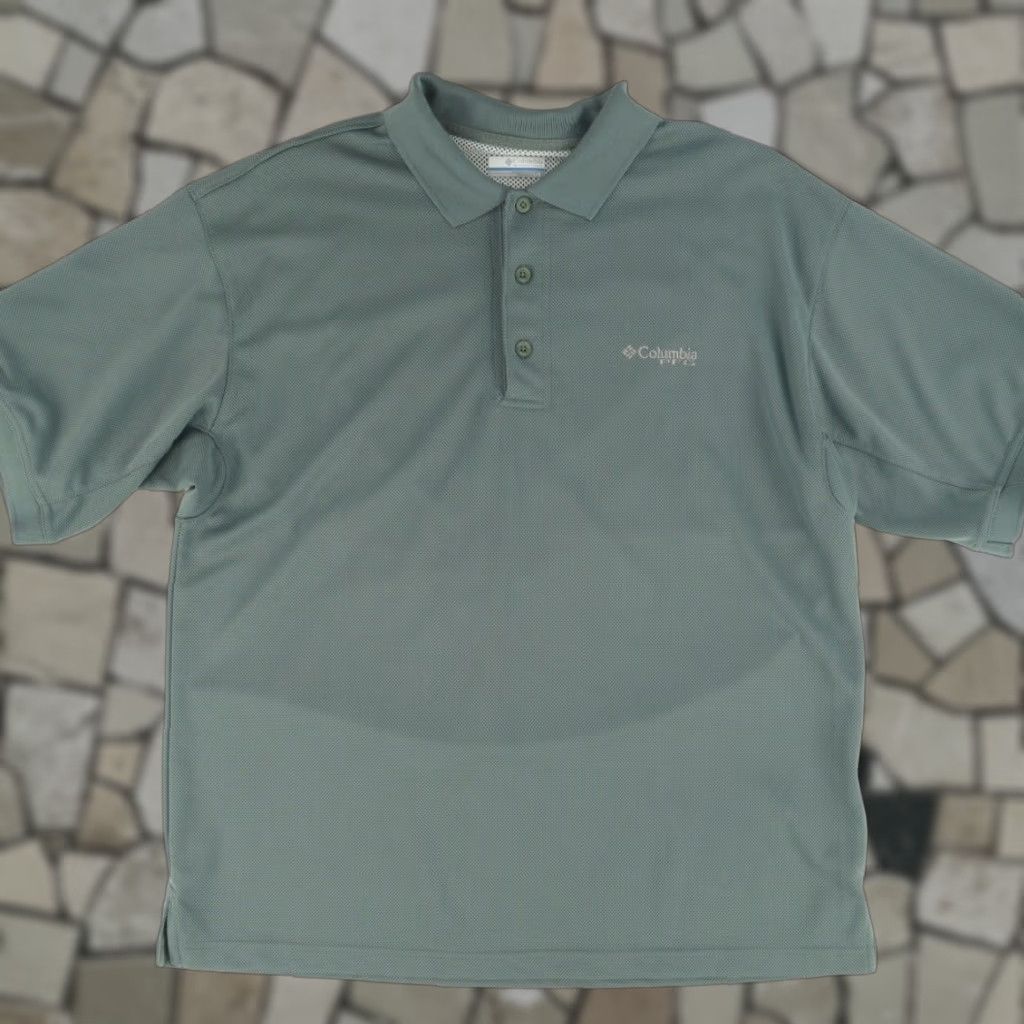 Vintage Columbia PFG Vented Polyester Solid Polo Green Men L Shirt Size US L / EU 52-54 / 3 - 1 Thumbnail