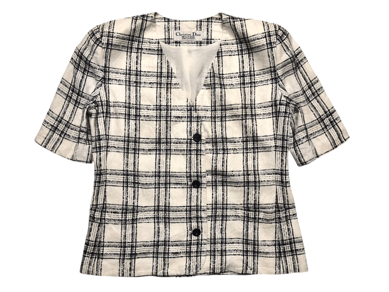 Christian Dior Monsieur × Dior Christian Dior Tartan No Collar Short Sleeve Coat Jacket Size M / US 6-8 / IT 42-44 - 1 Thumbnail