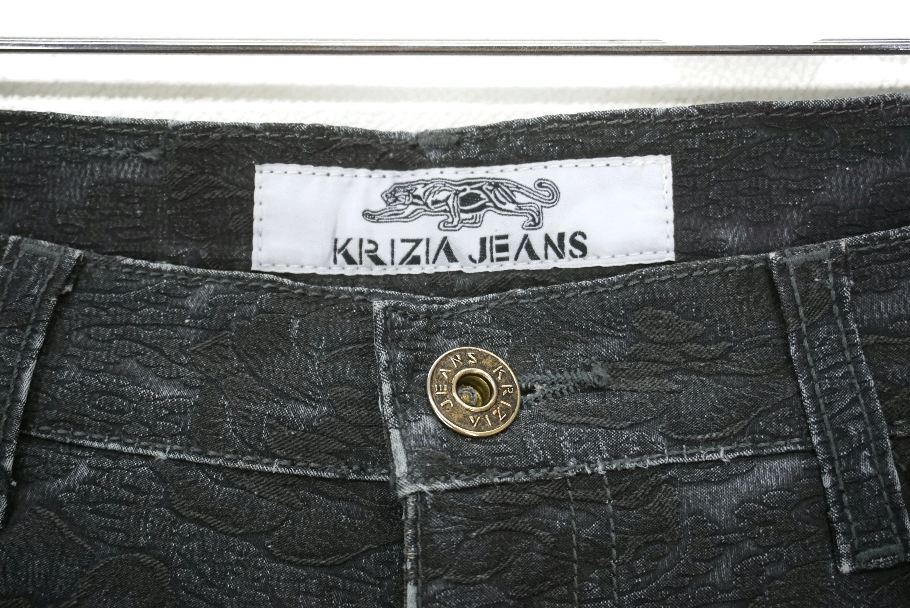 Designer Vintage Krizia Jeans Size W29xL29 Bootcut Floral Jacquard Size 29" - 5 Thumbnail