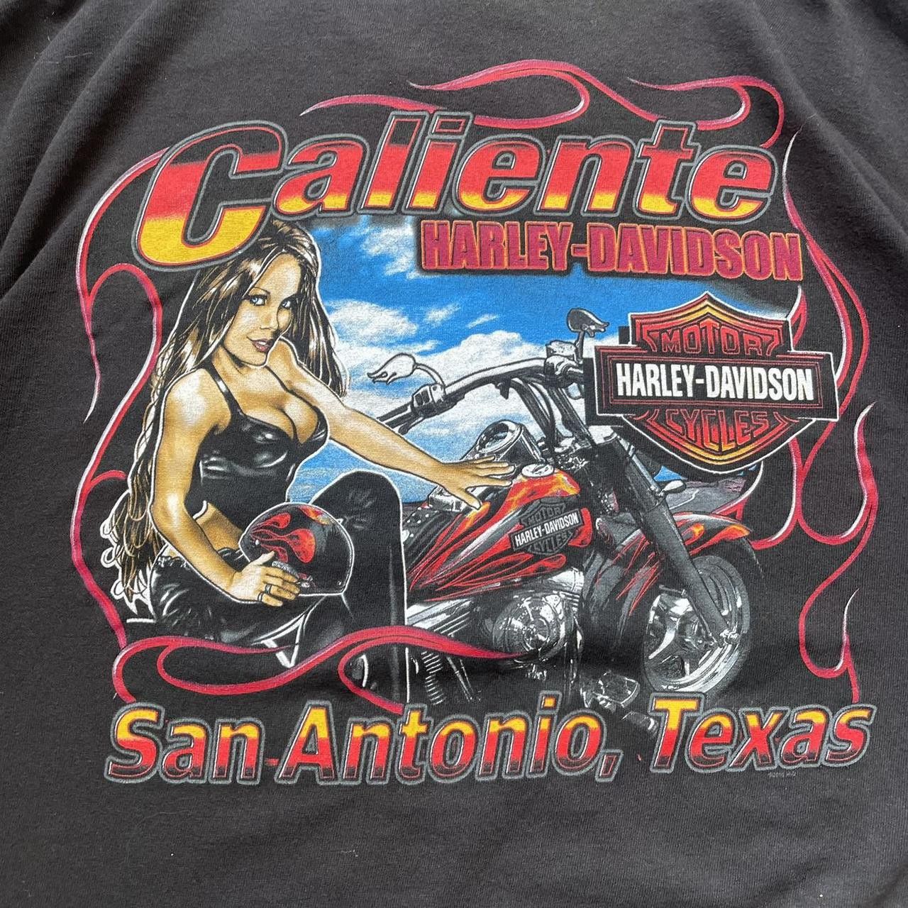 Harley Davidson × Vintage Vintage Y2K Harley Davidson Caliente Babe Biker Graphic Tee Size US XL / EU 56 / 4 - 2 Thumbnail