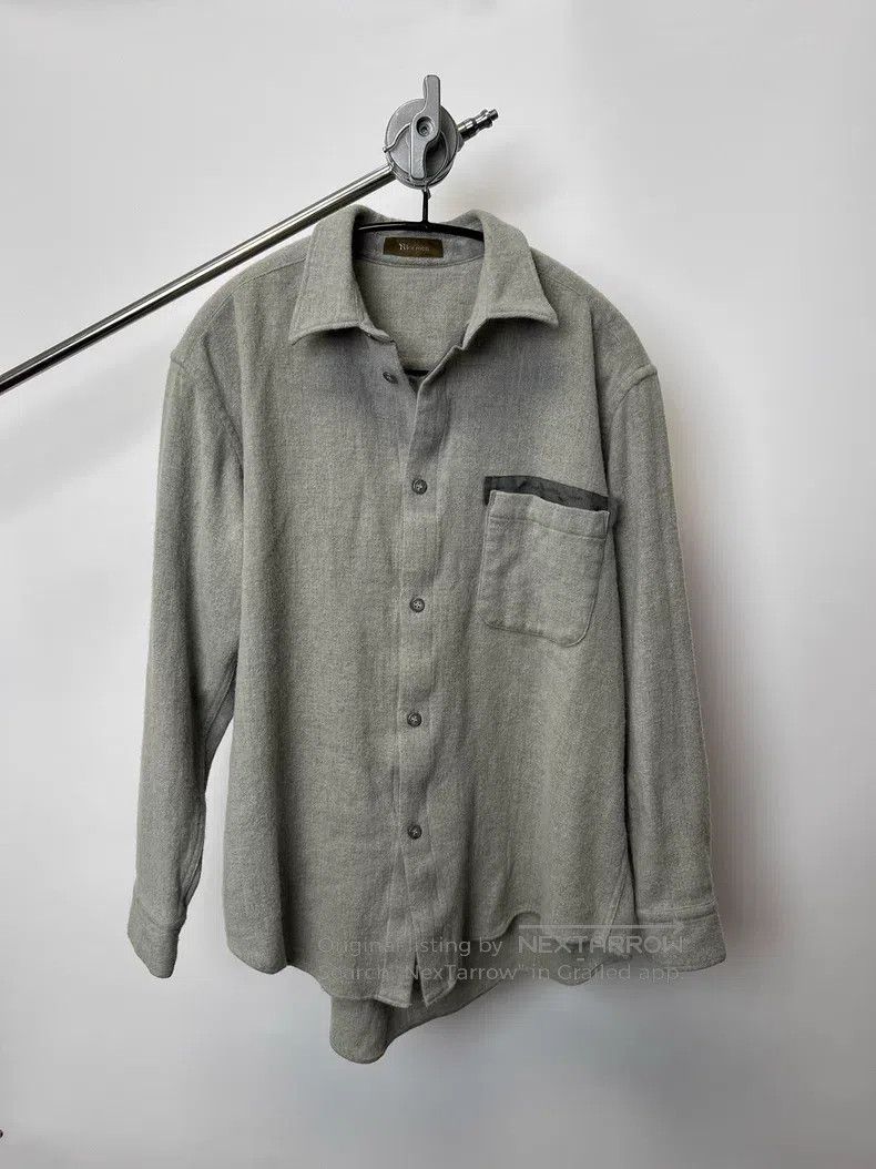Yohji Yamamoto YOHJI YAMAMOTO Olive Green Wool Shirt Size US L / EU 52-54 / 3 - 1 Thumbnail