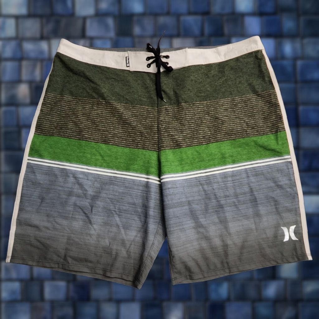 Hurley Mens Board Shorts 38 Multicolor Striped Swim Trunks Swimsuit
