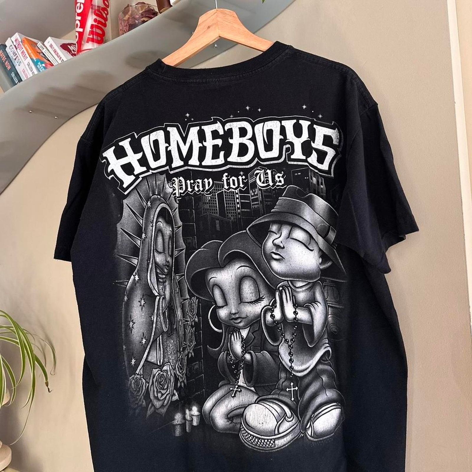 Vintage Vintage Y2K Homeboys Pray For Us Homies Shirt Size US L / EU 52-54 / 3 - 4 Thumbnail