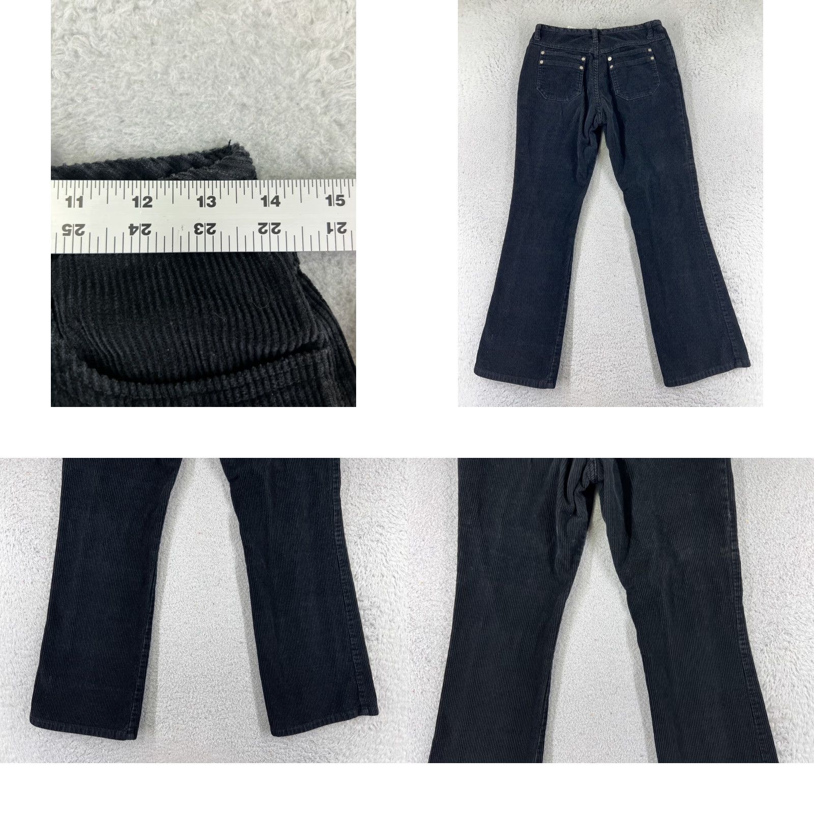 Vintage VINTAGE Eunina Pants Womens 5 Black Corduroy 100% Cotton Flare Bootcut 26x27"} Size 27" / US 4 / IT 40 - 9 Thumbnail
